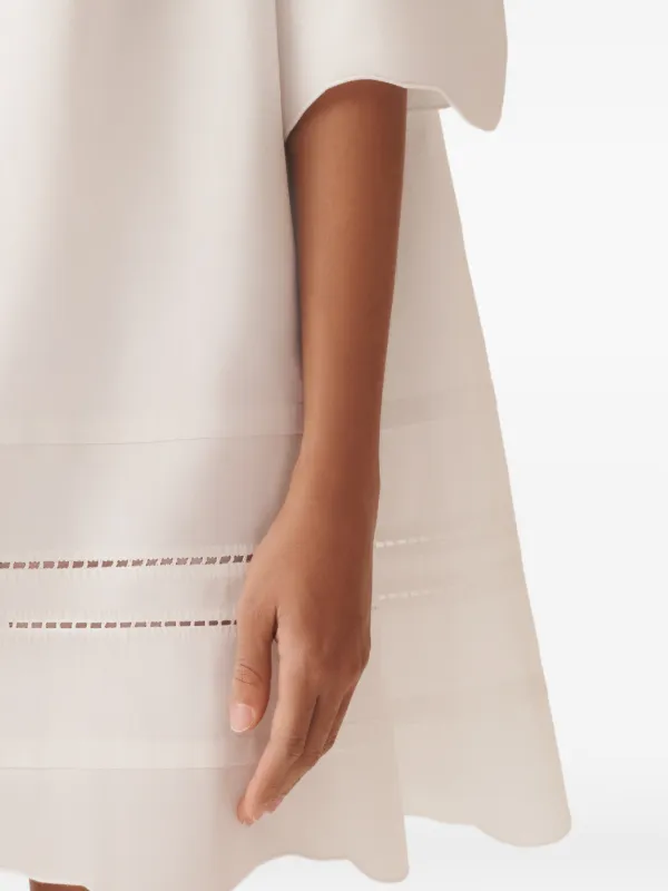 Fabiana Filippi Tie Neck Openwork Dress | White | FARFETCH AO