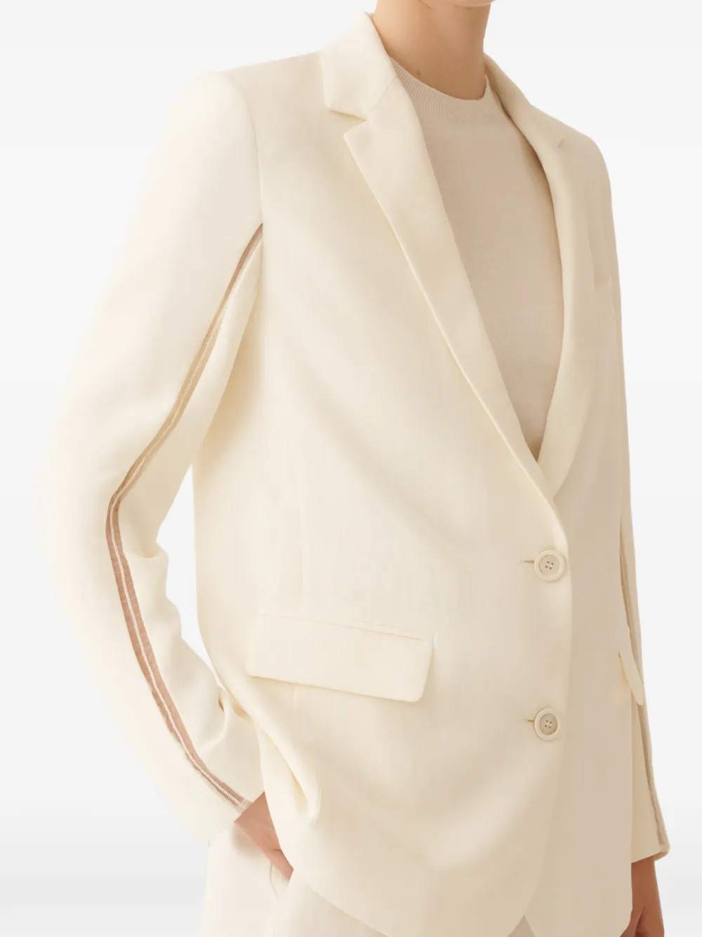 Button Sleeve Panel Blazer