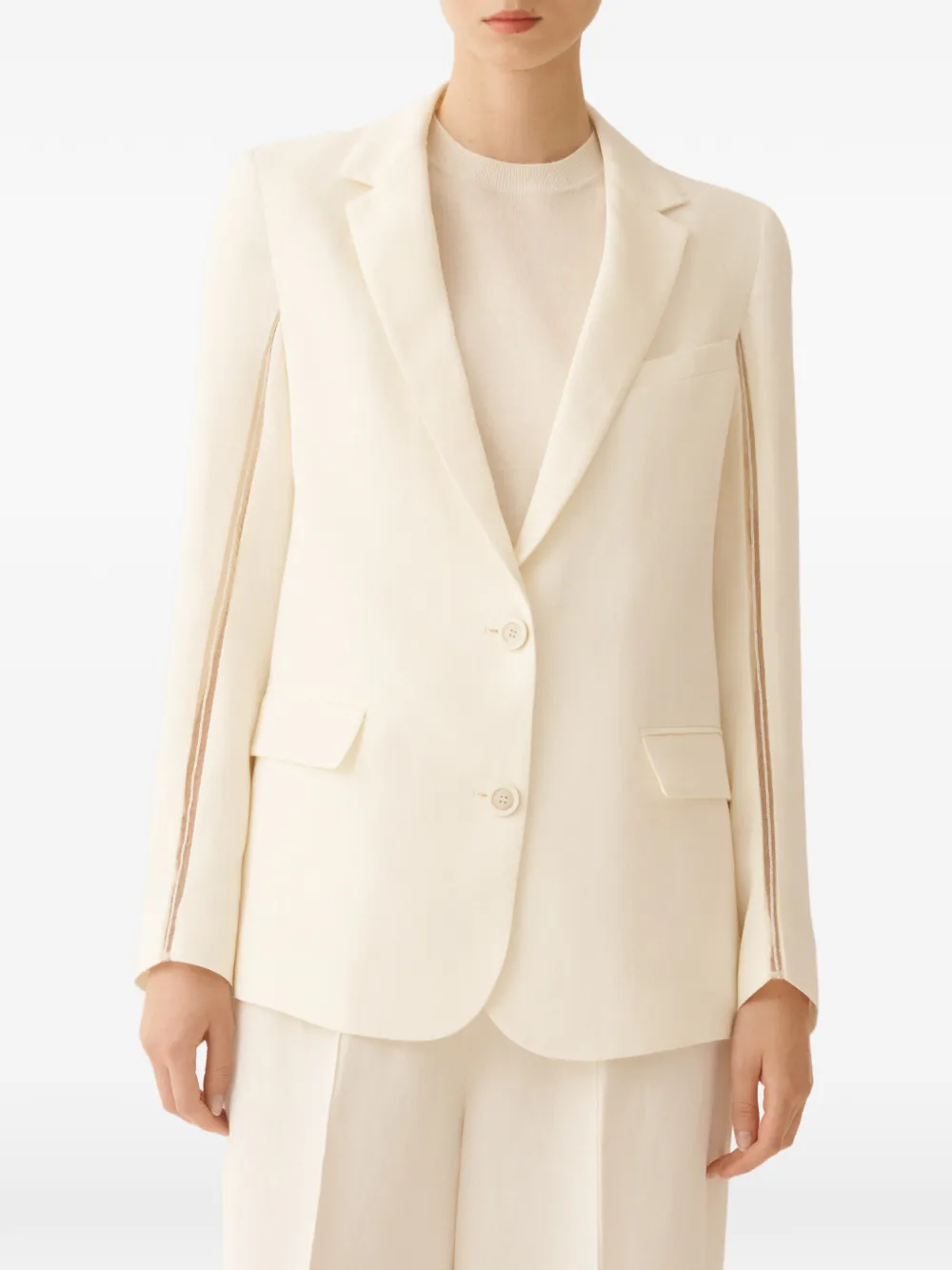 Button Sleeve Panel Blazer
