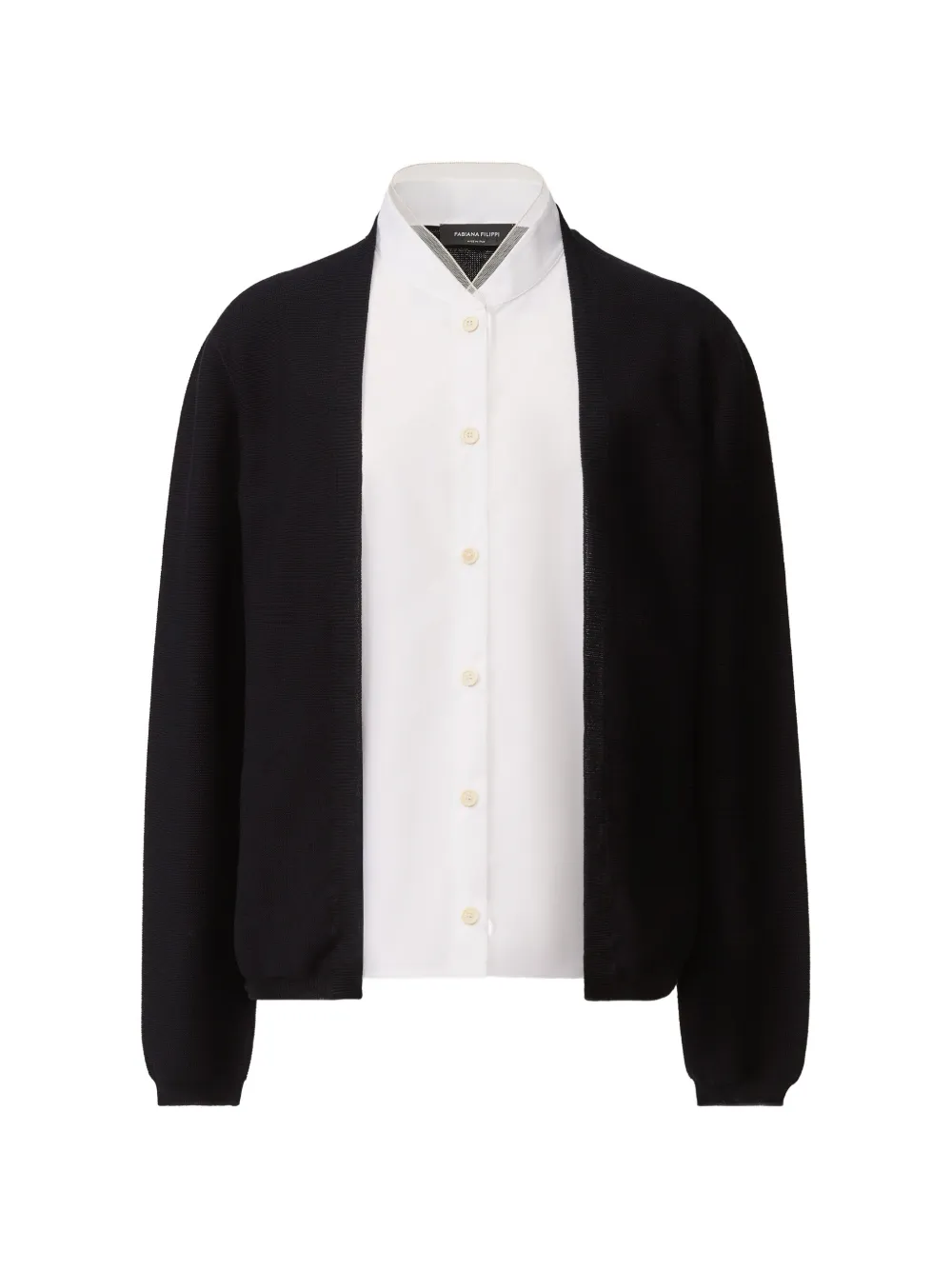 Fabiana Filippi long-sleeve belted cardigan - Black