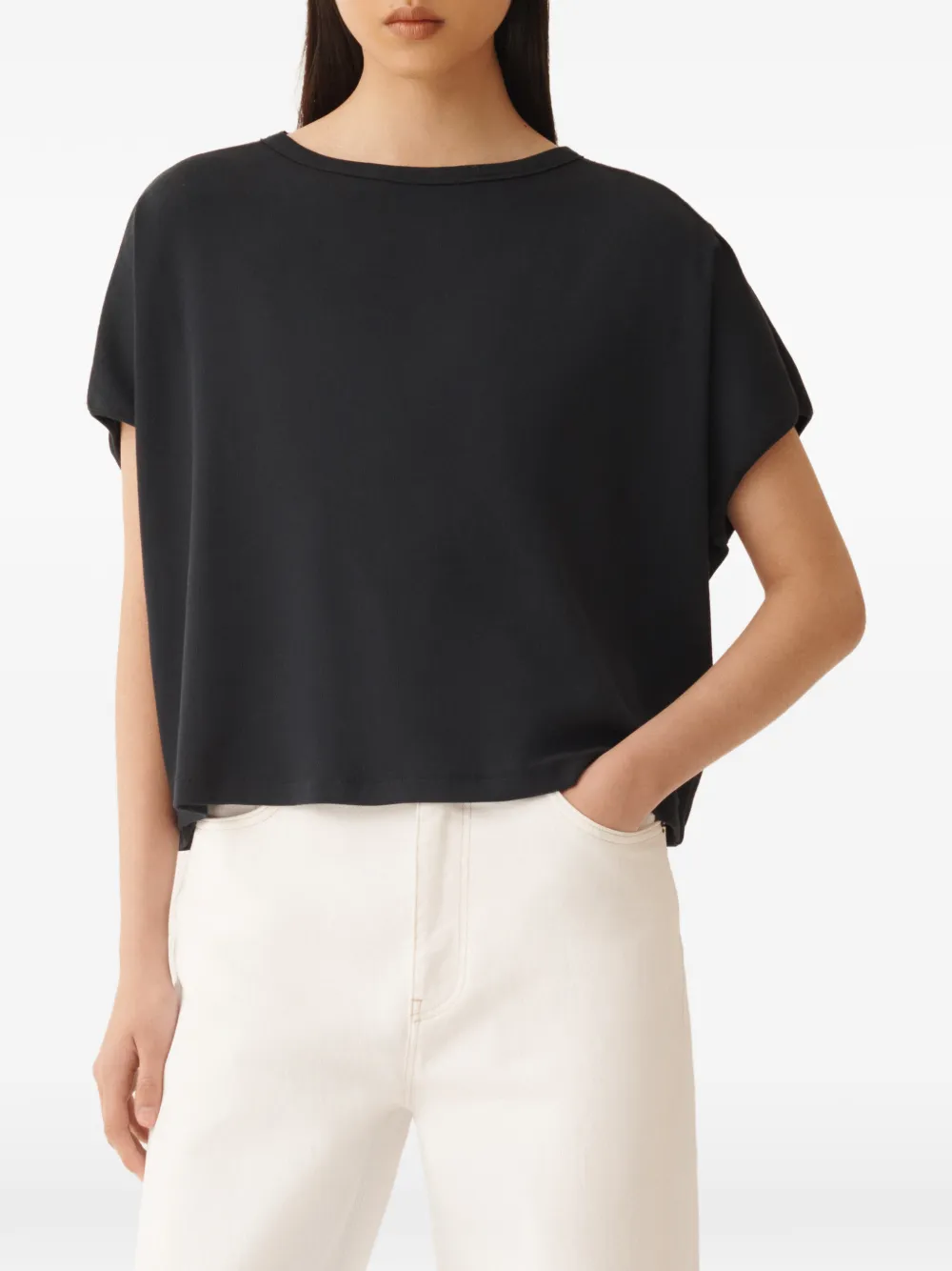Fabiana Filippi T-shirt met kapmouwen Zwart