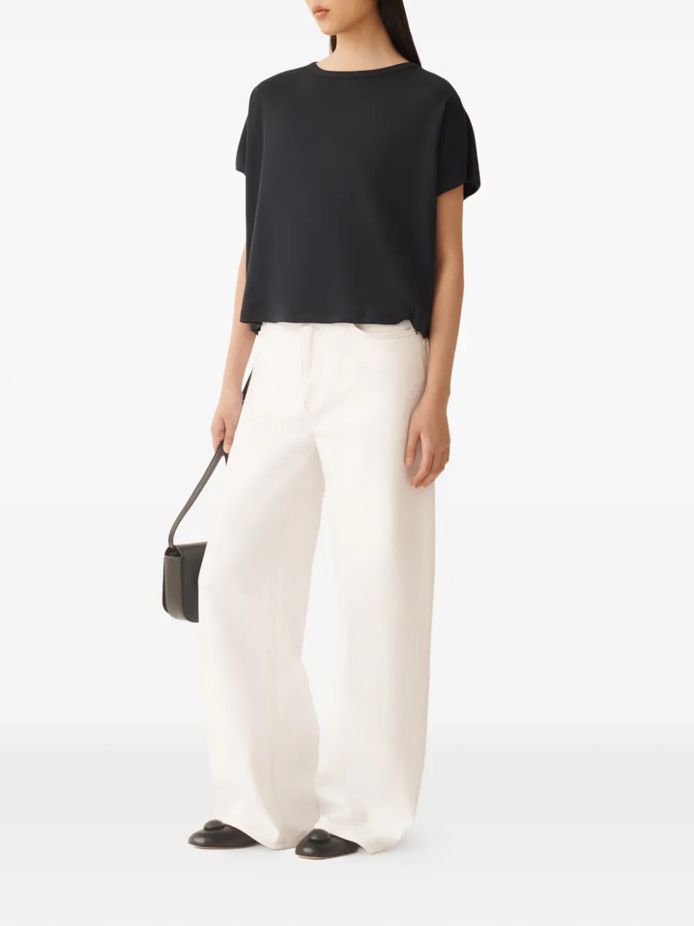 Fabiana Filippi T-shirt met kapmouwen Zwart