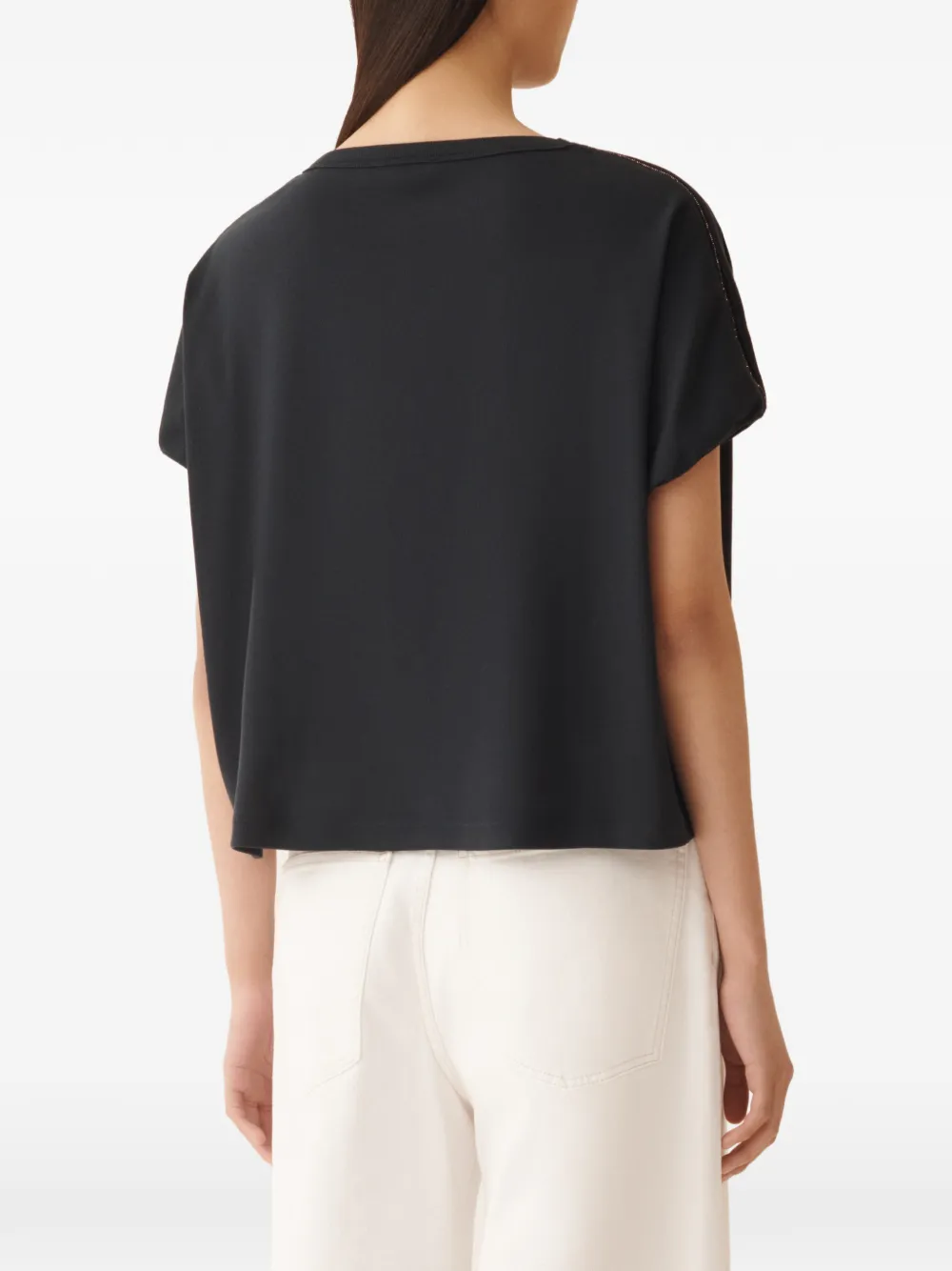 Fabiana Filippi T-shirt met kapmouwen Zwart