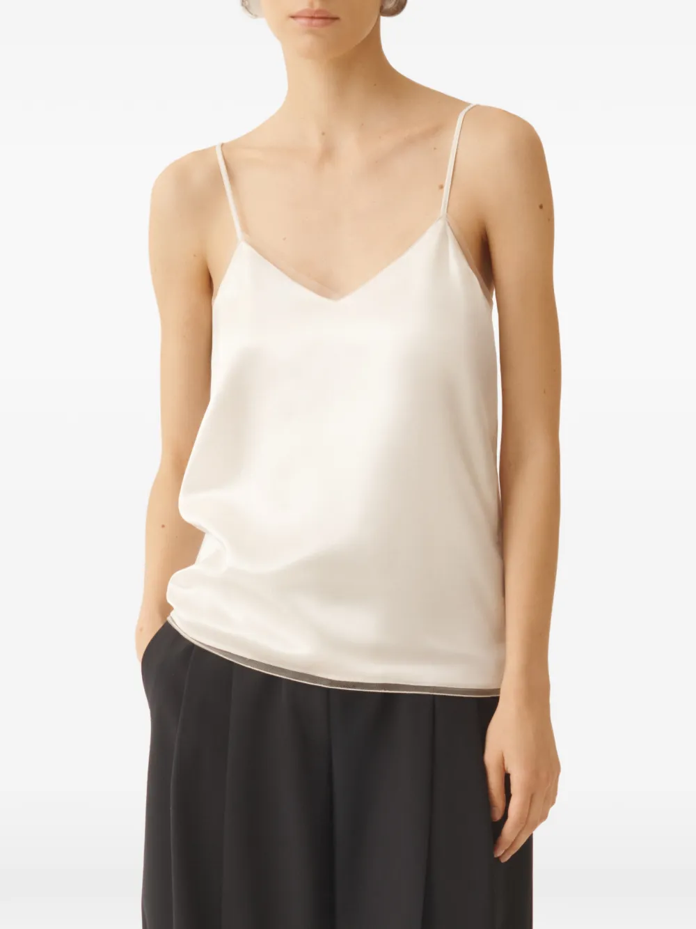 Fabiana Filippi Satijnen tanktop Wit