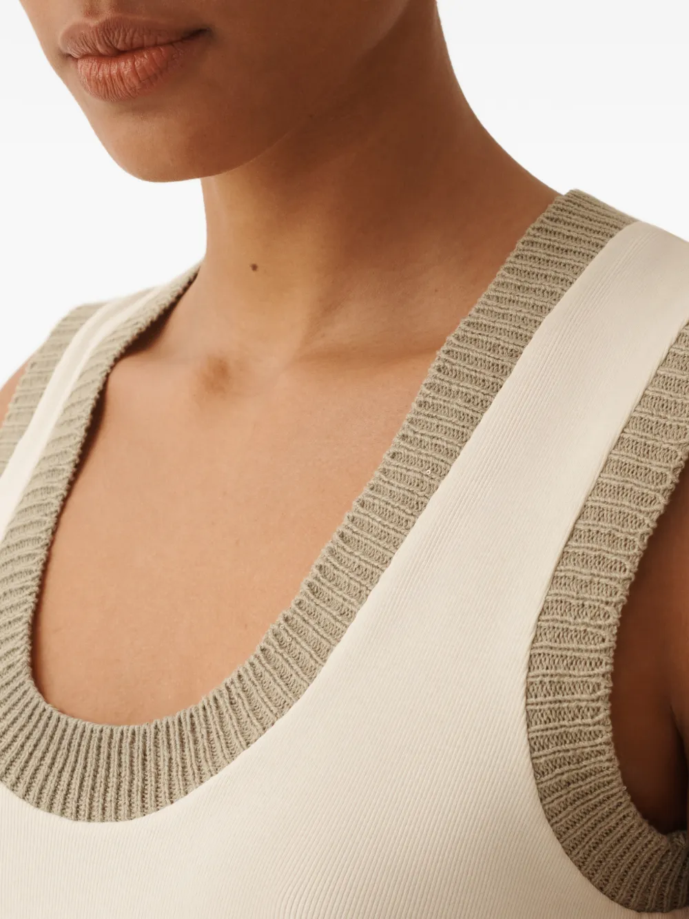 Fabiana Filippi Geribbelde tanktop Beige