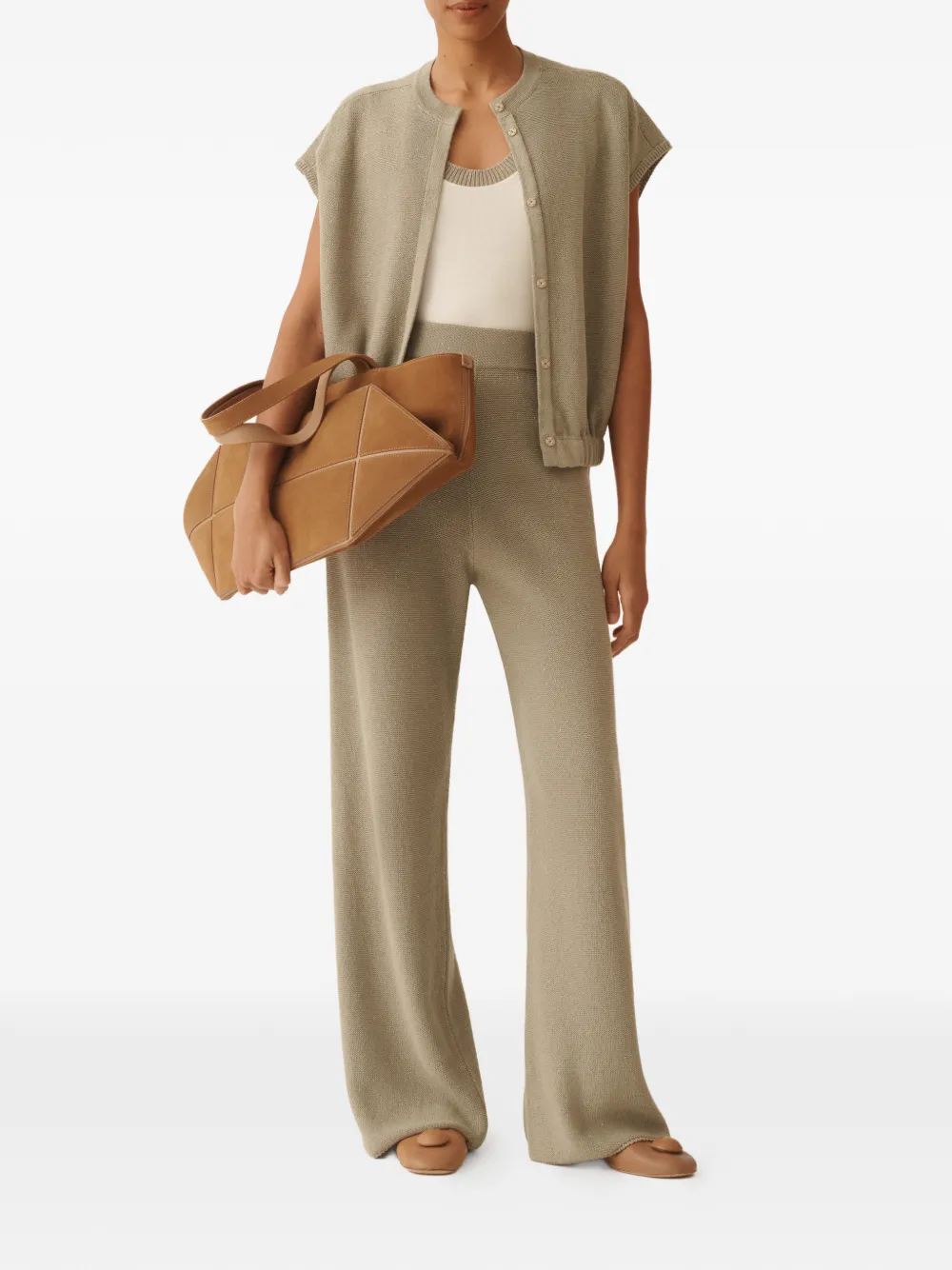 Fabiana Filippi Geribbelde tanktop Beige