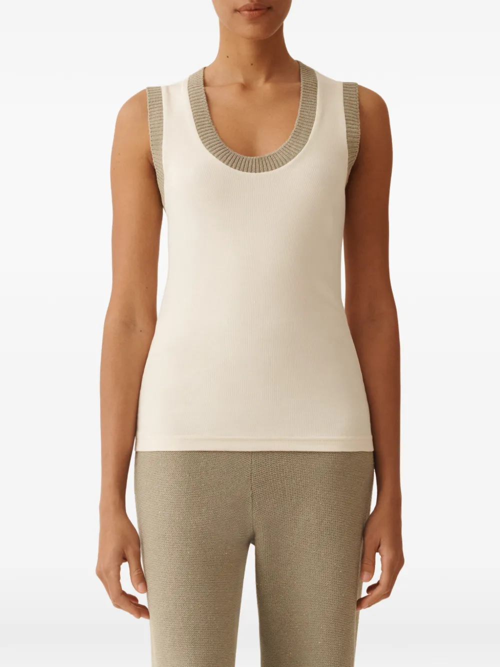 Fabiana Filippi Geribbelde tanktop Beige