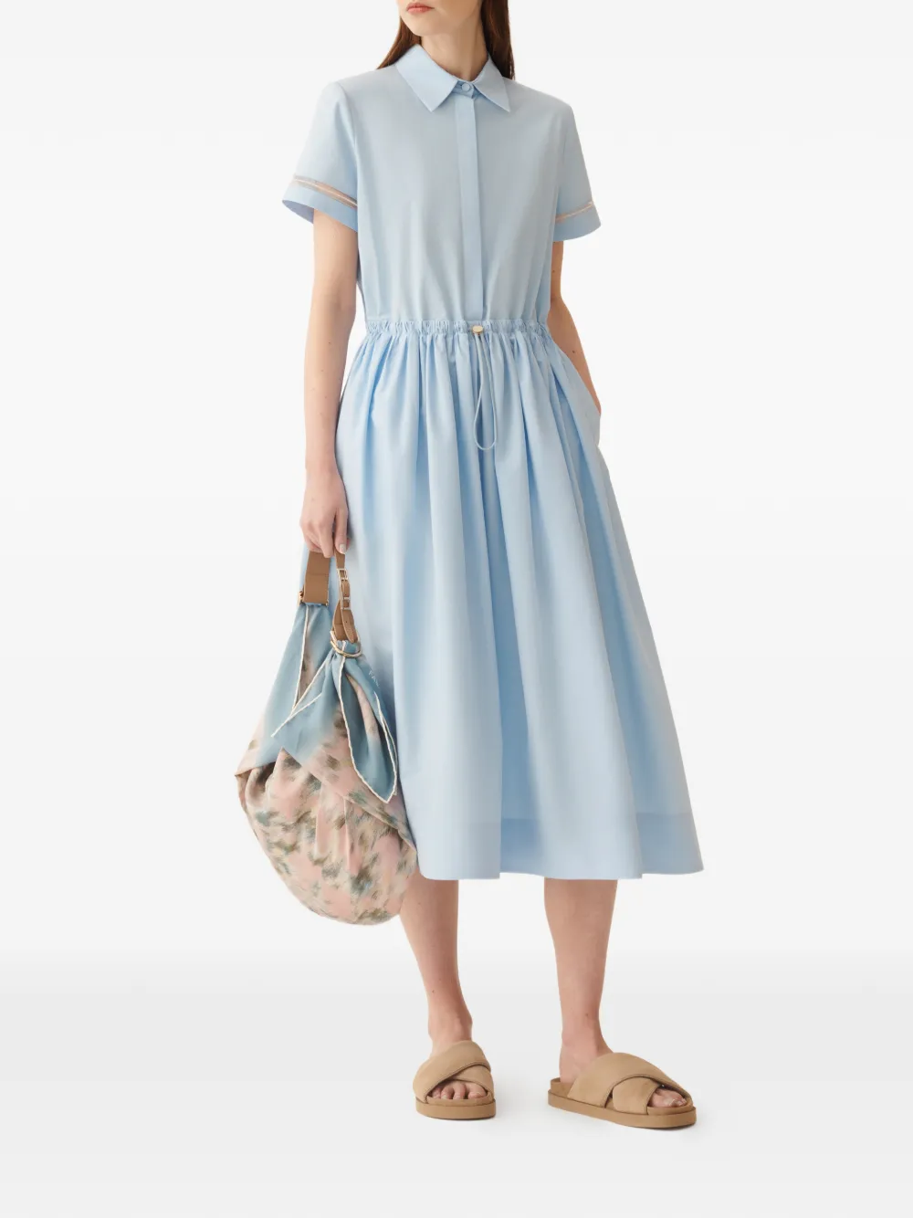 Fabiana Filippi Blousejurk met trekkoord Blauw