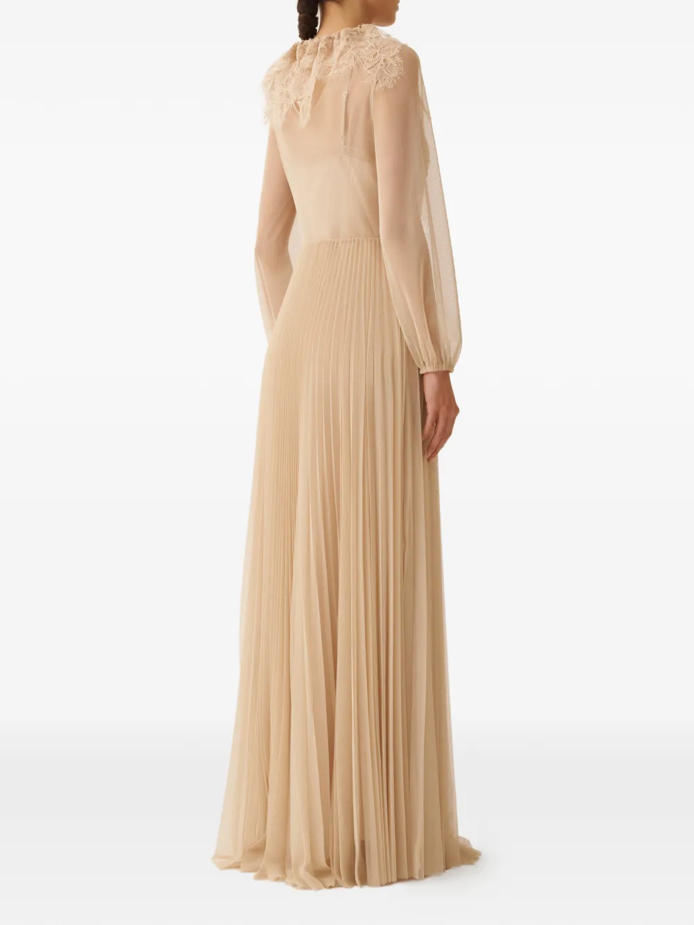 Fabiana Filippi Geplooide jurk met pailletten Beige