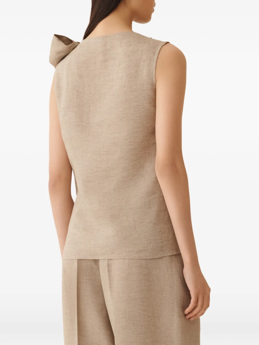 Fabiana Filippi Gedrapeerde mouwloze top Beige