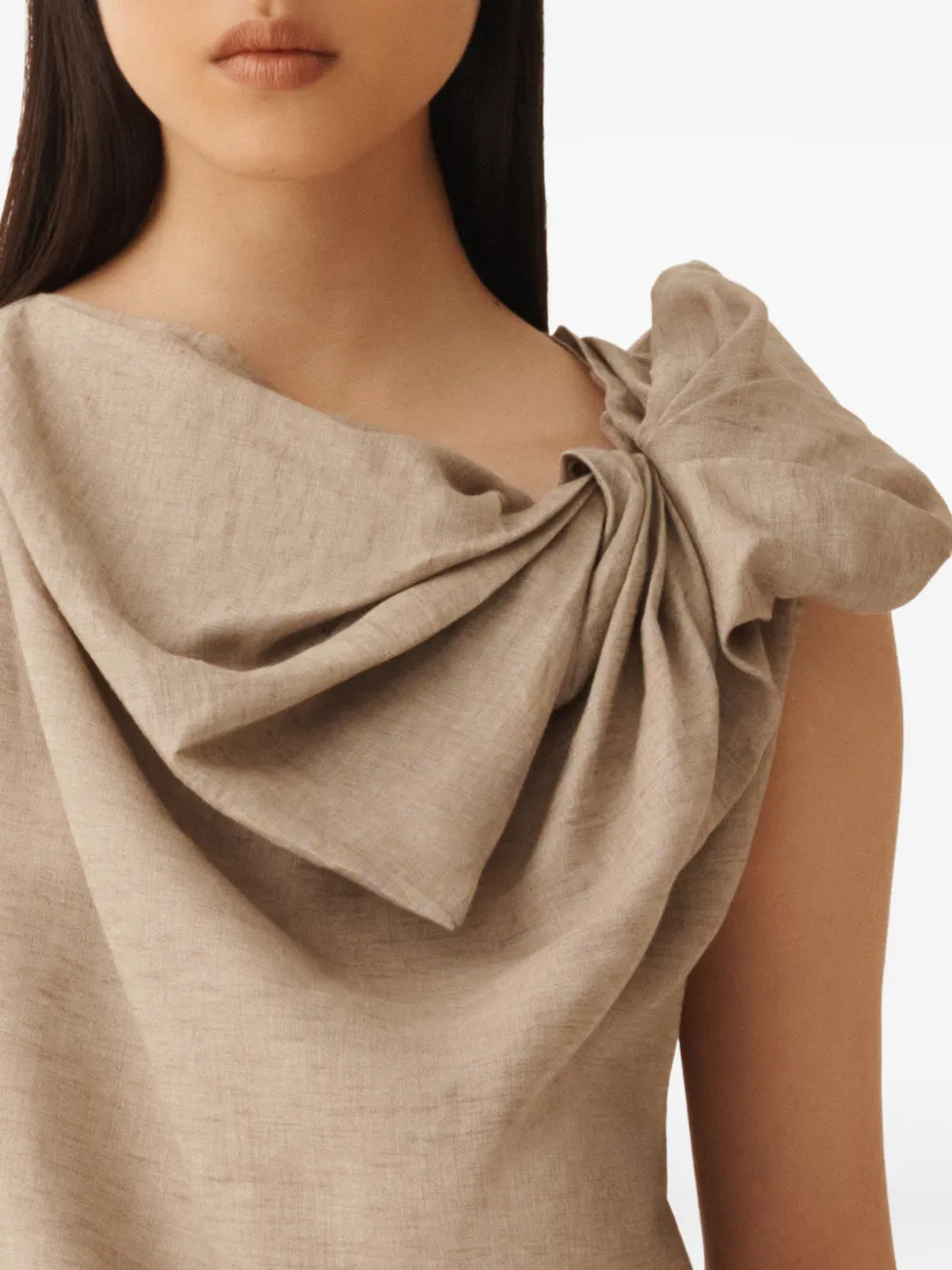 Fabiana Filippi Gedrapeerde mouwloze top Beige