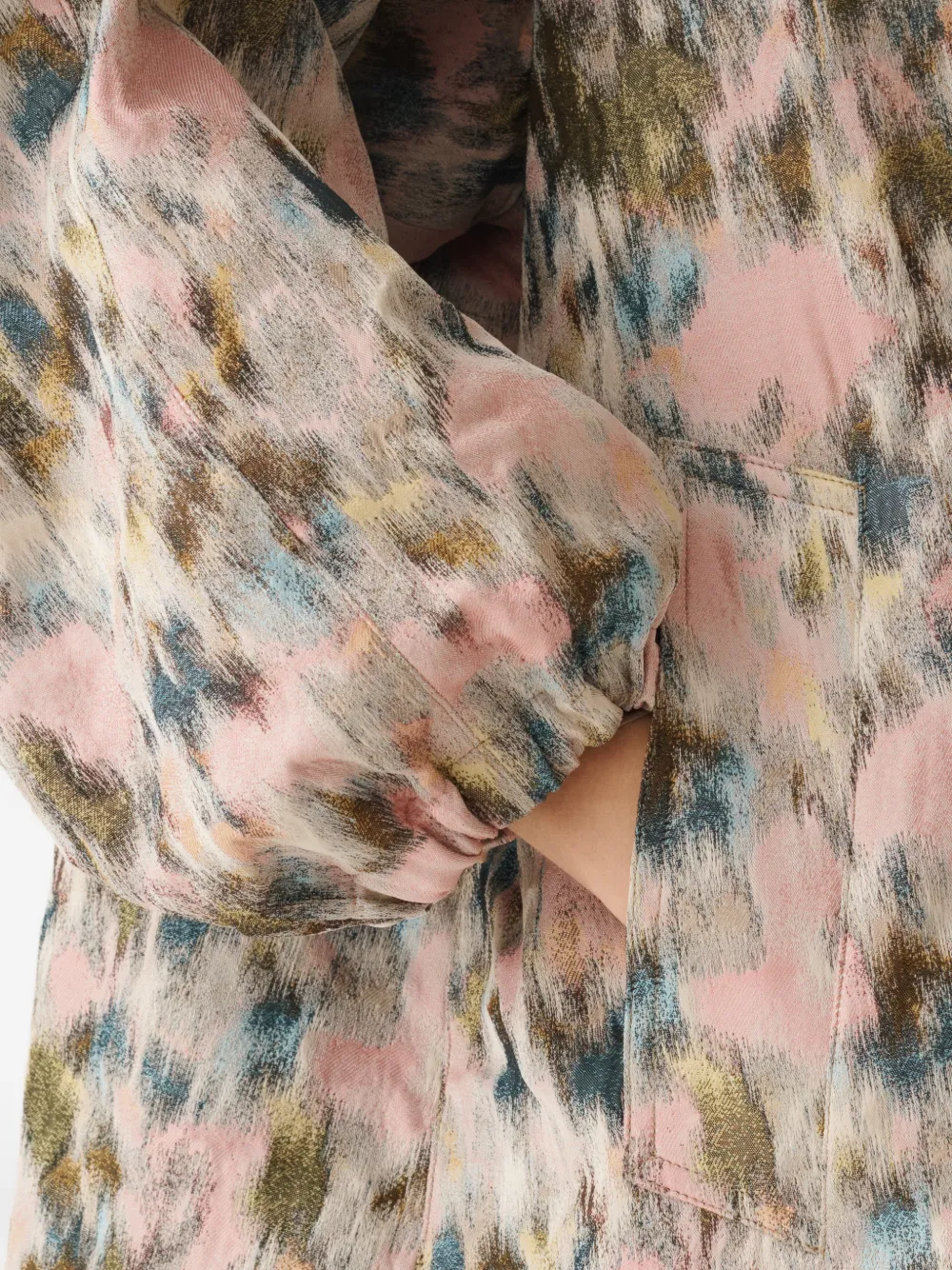 Fabiana Filippi Jas met ballonmouwen en print Roze