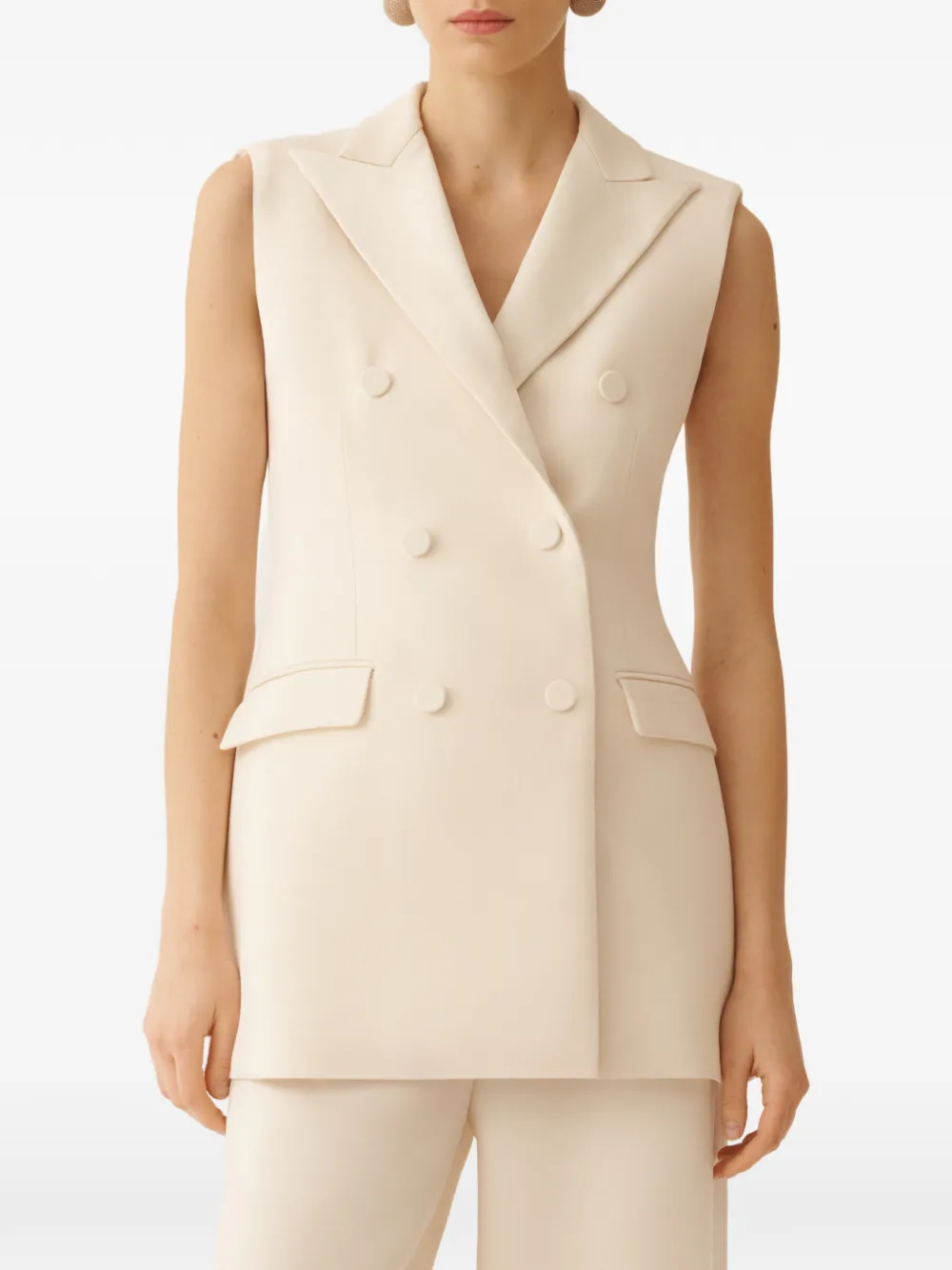 Fabiana Filippi Jack met dubbele rij knopen Beige