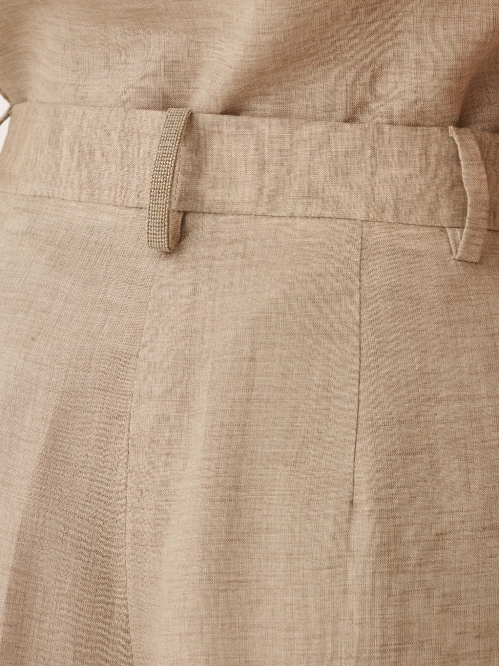 Fabiana Filippi Geplooide broek met riemlussen Beige
