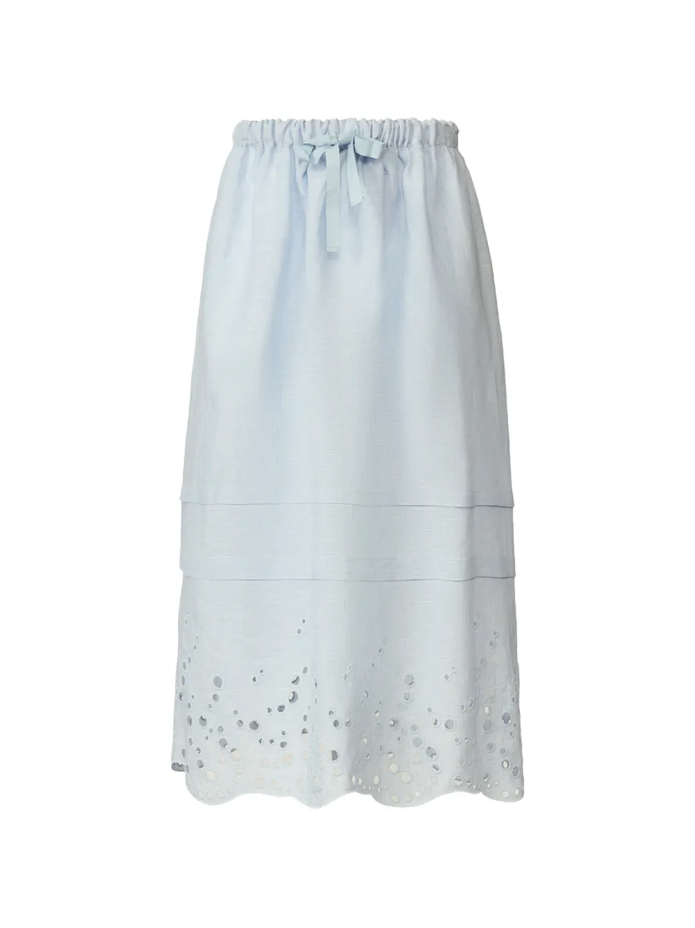 Fabiana Filippi eyelet drawstring midi skirt - Blu