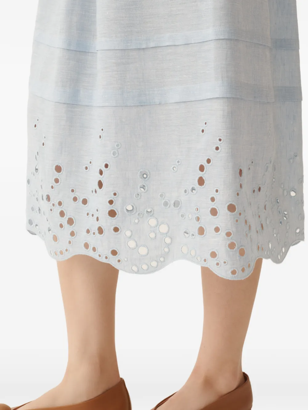 Fabiana Filippi Midi-rok met trekkoord en ringlets Blauw