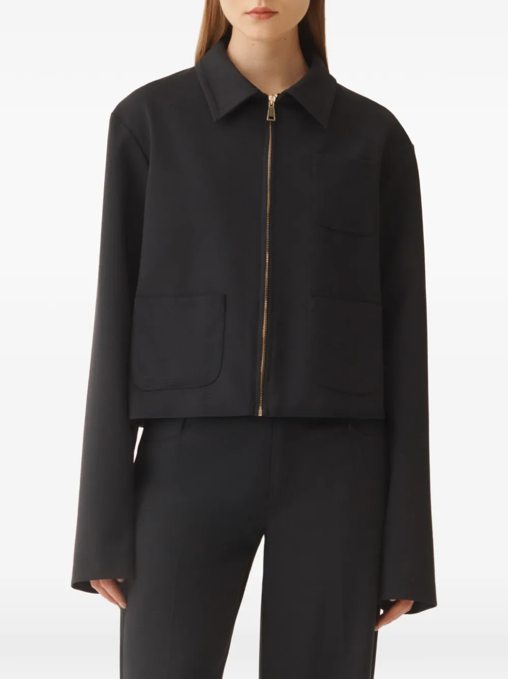  Fabiana Filippi Patch-pocket Zip Jacket - Black 