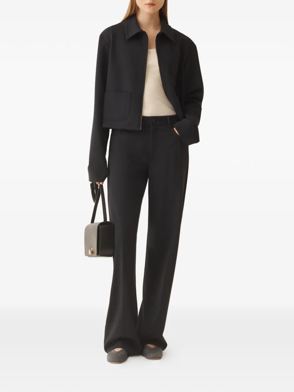  Fabiana Filippi Patch-pocket Zip Jacket - Black 