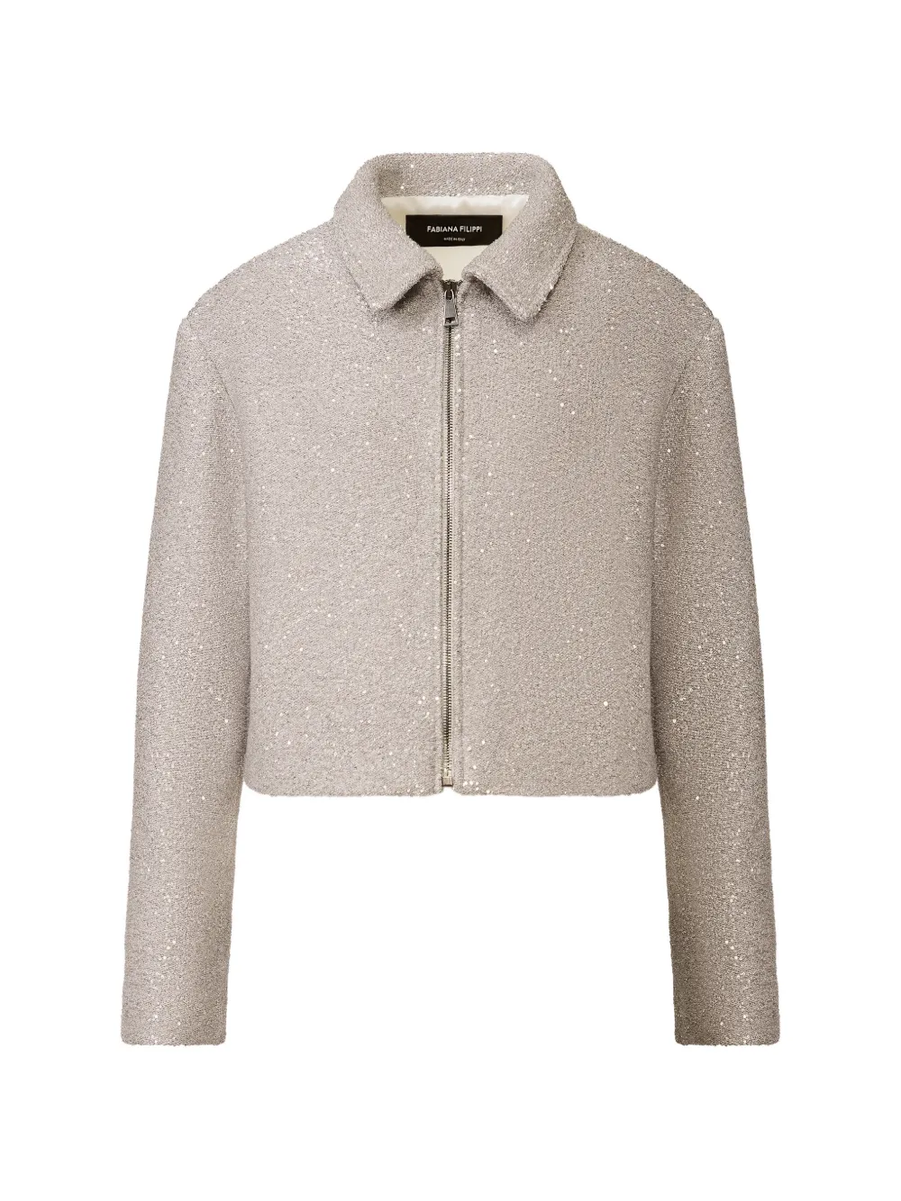Fabiana Filippi Giacca crop con zip - Grigio
