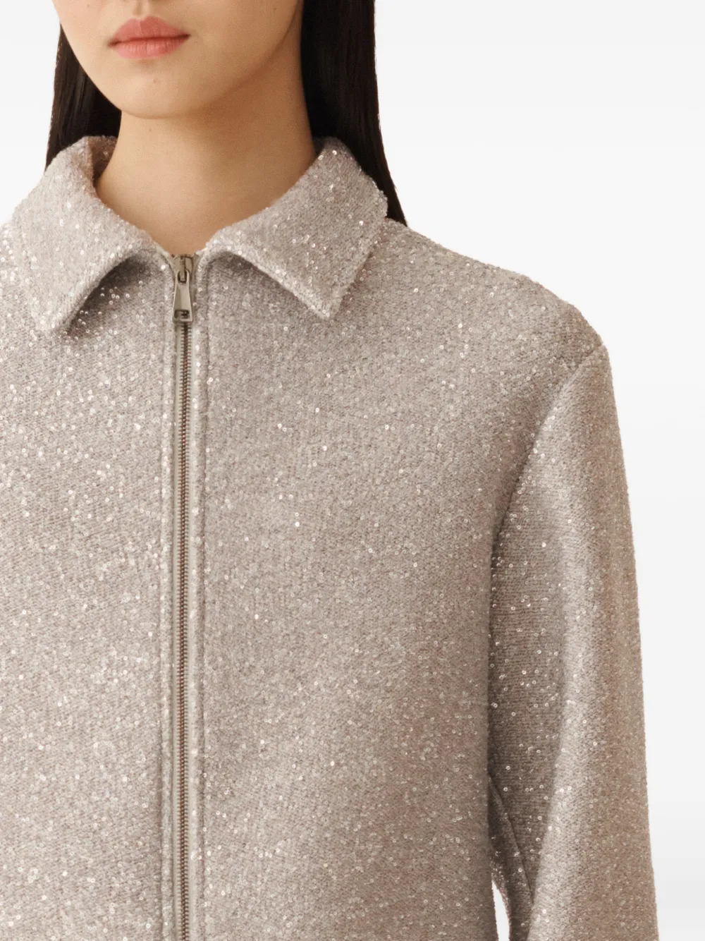 Fabiana Filippi Cropped jack met rits Grijs