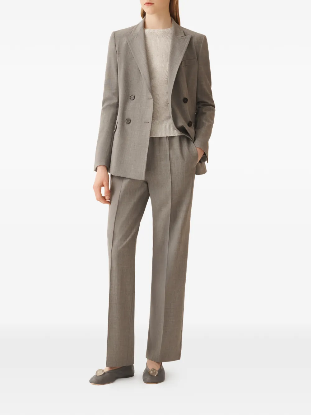 Fabiana Filippi elasticated-waist straight trousers - Grijs