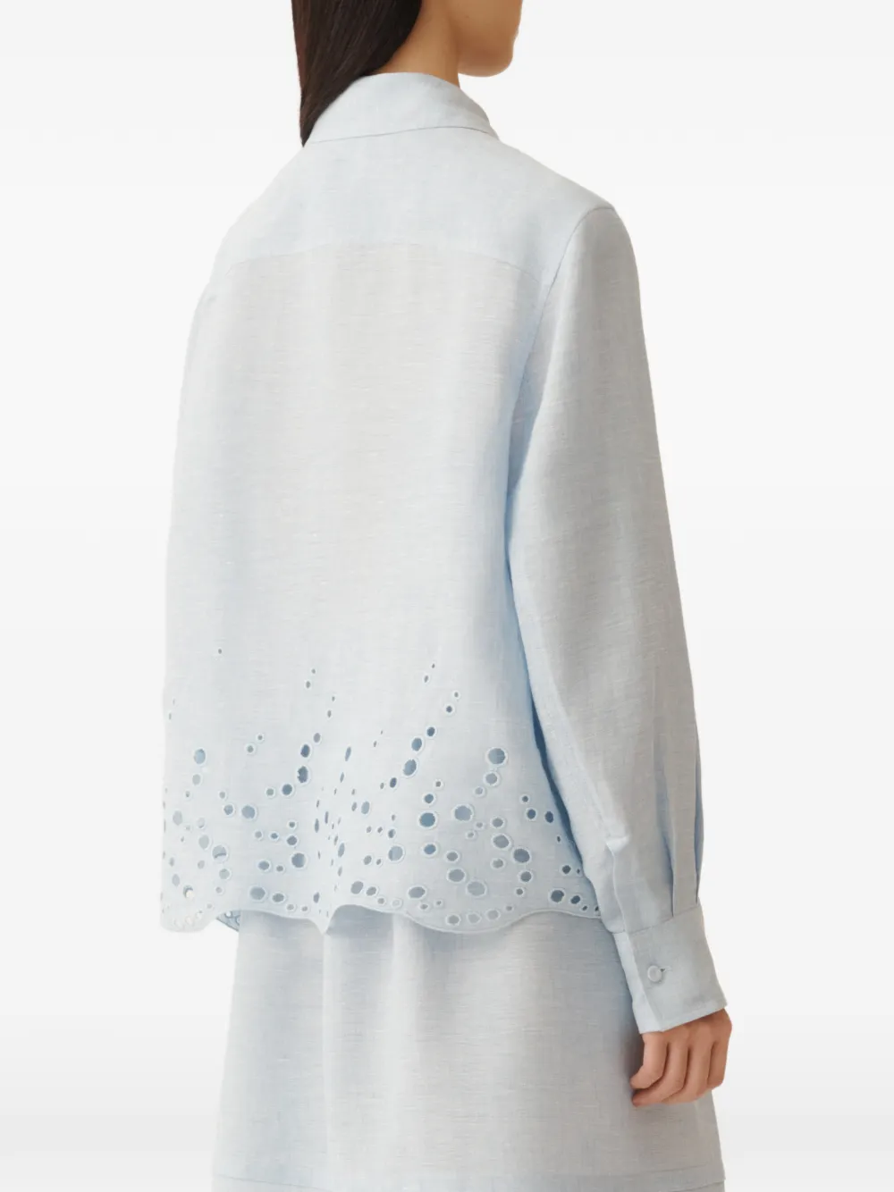 Fabiana Filippi Gewelfde blouse met borduurwerk Blauw