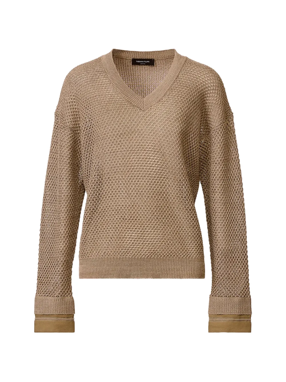 Fabiana Filippi V-neck long-sleeve sweater - Marrone