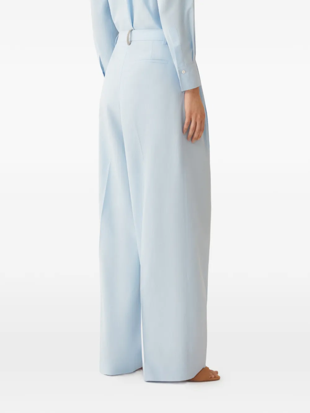 Fabiana Filippi Geplooide broek met riemlussen Blauw