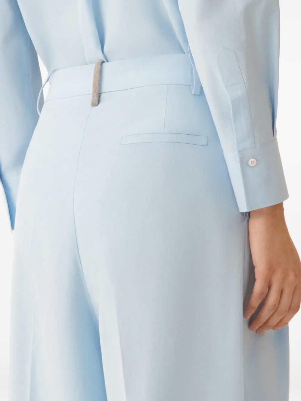 Fabiana Filippi Geplooide broek met riemlussen Blauw