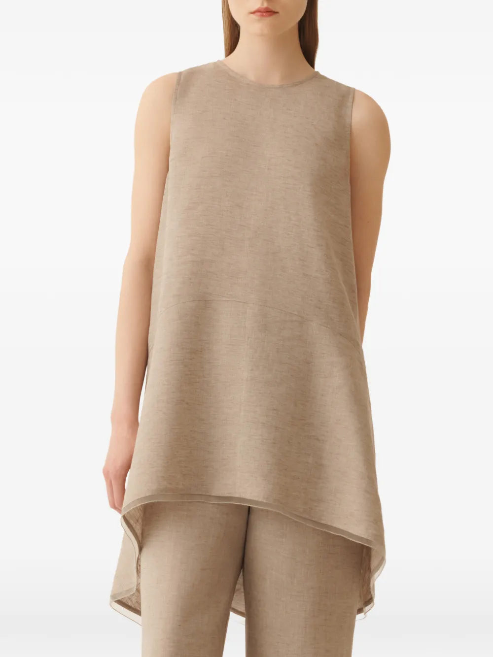 Fabiana Filippi Asymmetrische top met vlak Beige