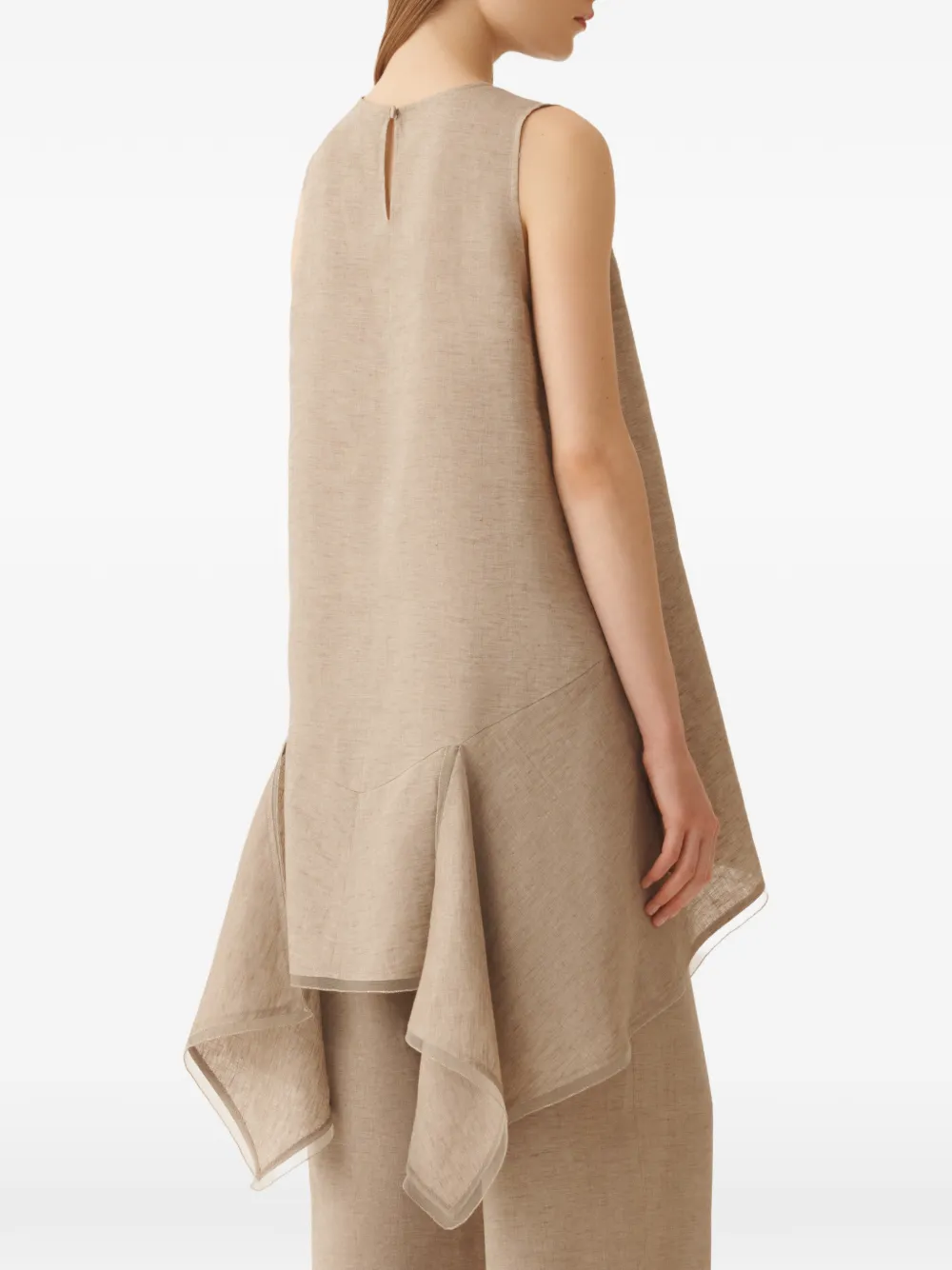 Fabiana Filippi Asymmetrische top met vlak Beige
