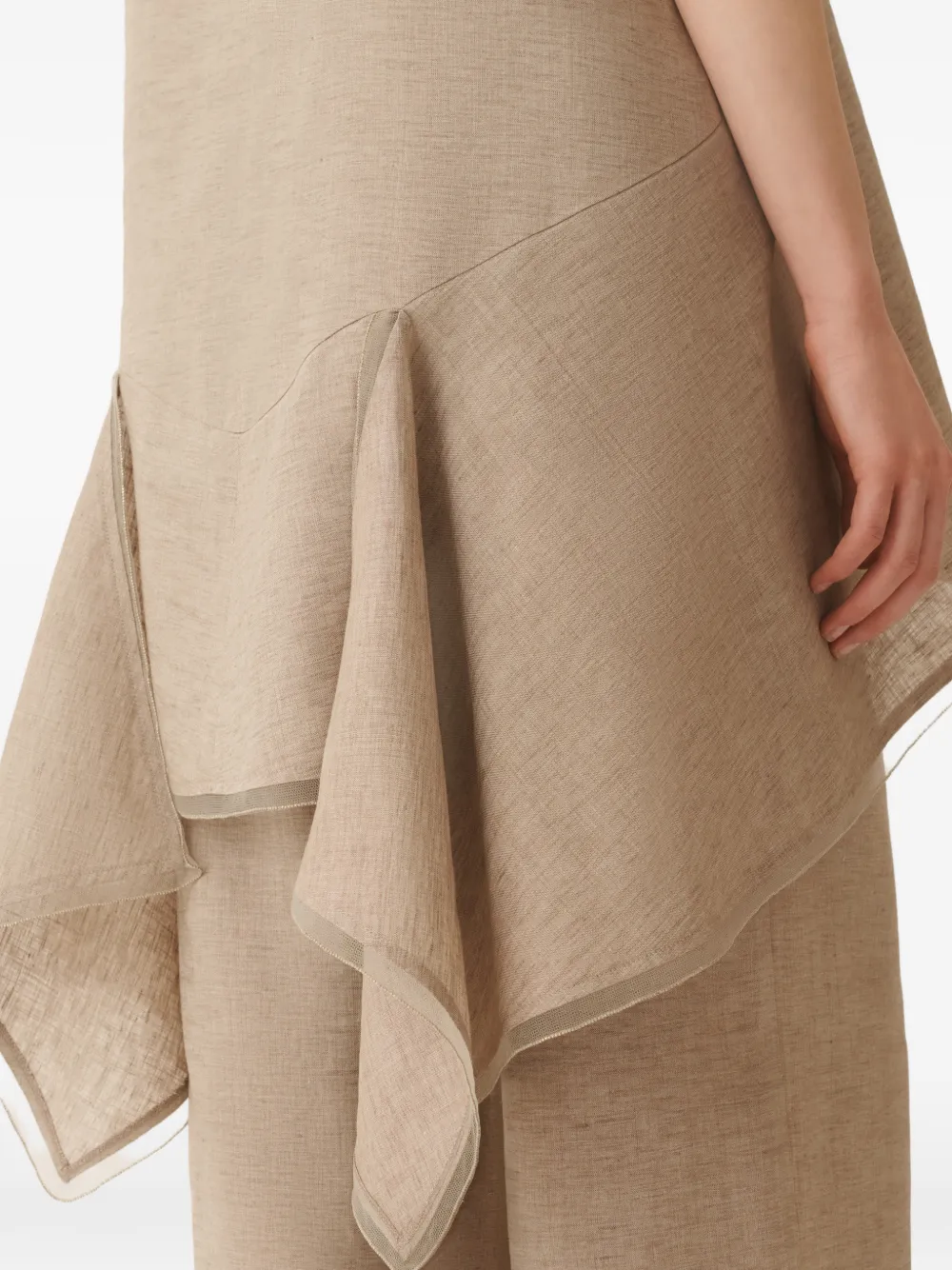 Fabiana Filippi Asymmetrische top met vlak Beige