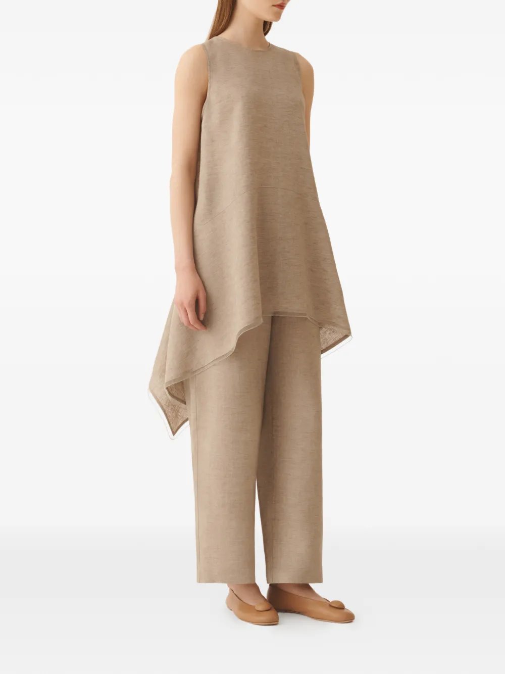 Fabiana Filippi Asymmetrische top met vlak Beige