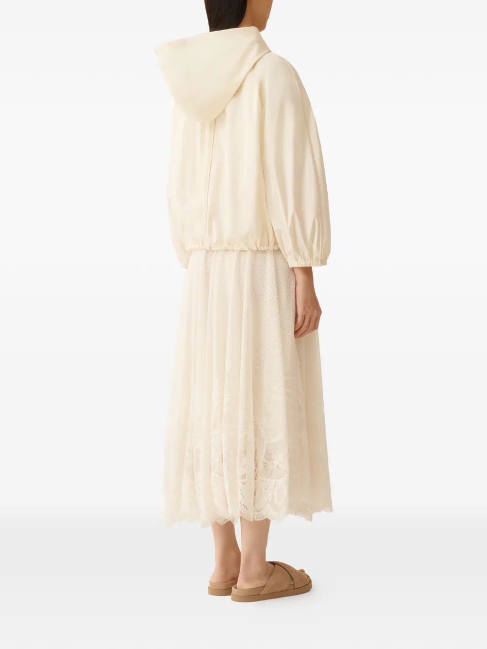 Fabiana Filippi Jas met capuchon en trekkoord Beige