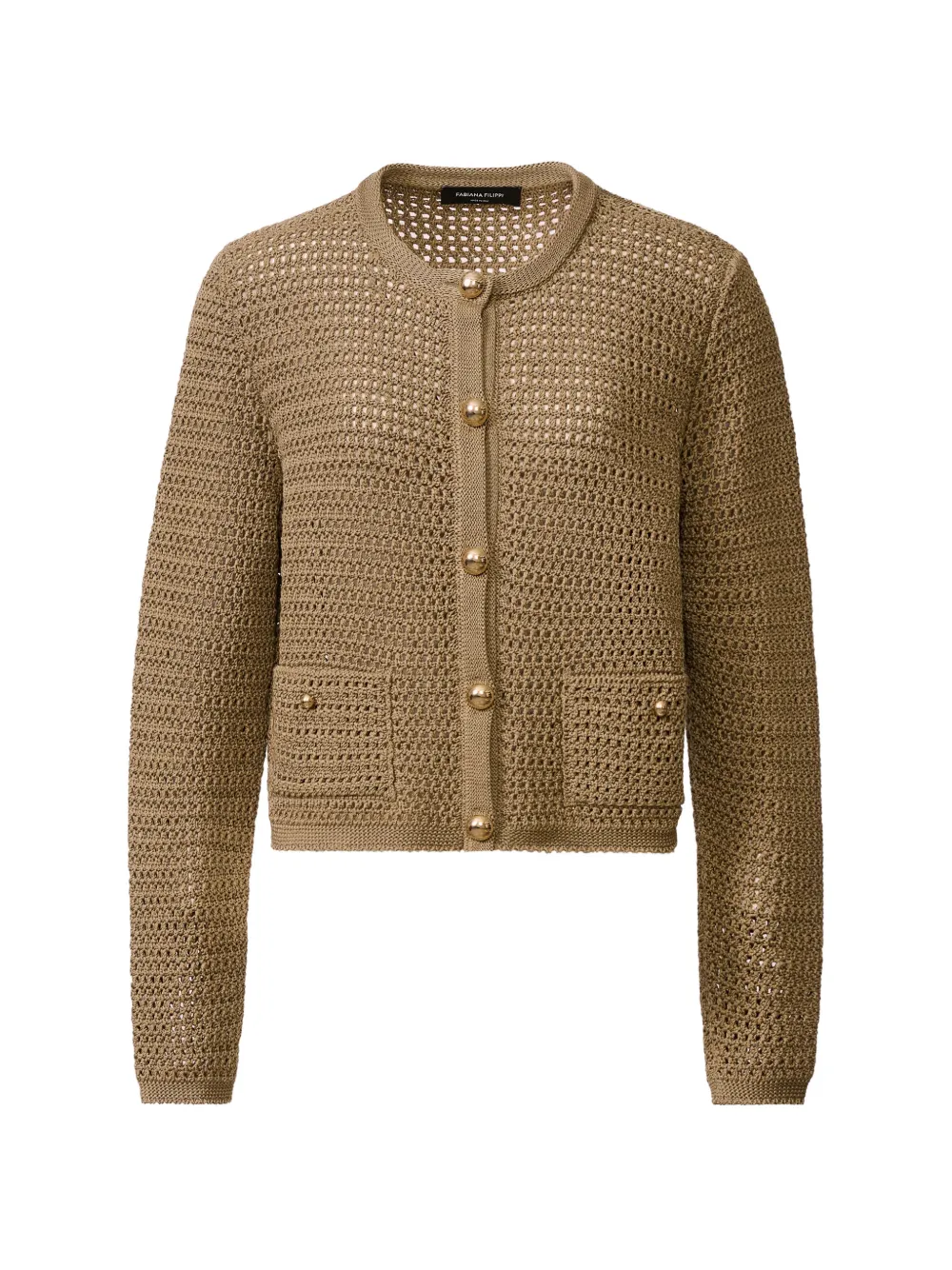 Fabiana Filippi buttoned crochet cardigan - Neutrals