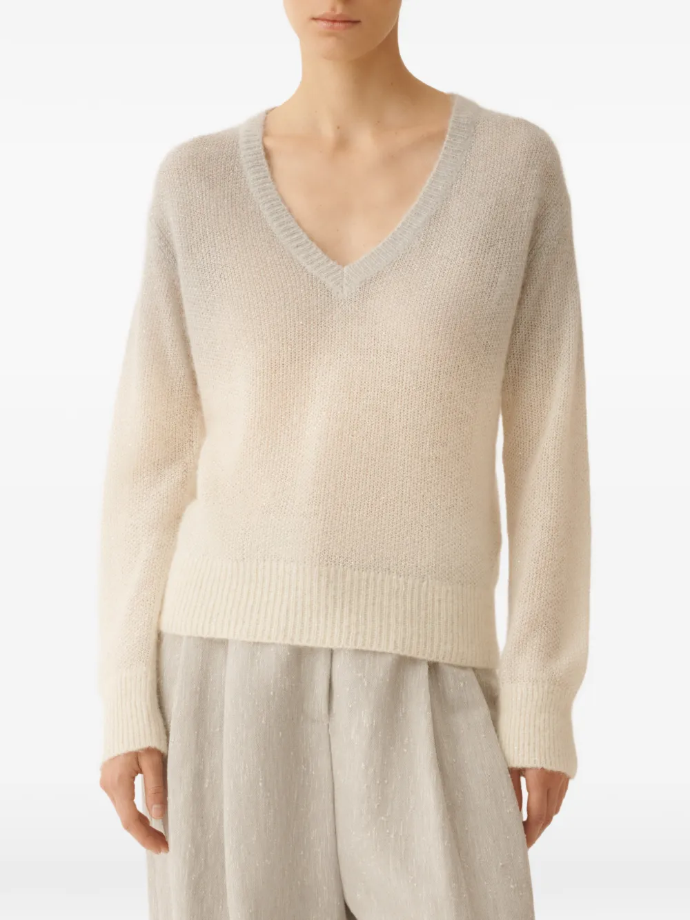 Fabiana Filippi Trui met V-hals Beige