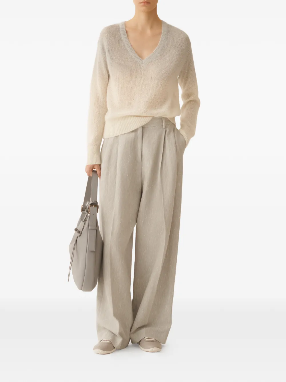 Fabiana Filippi Trui met V-hals Beige