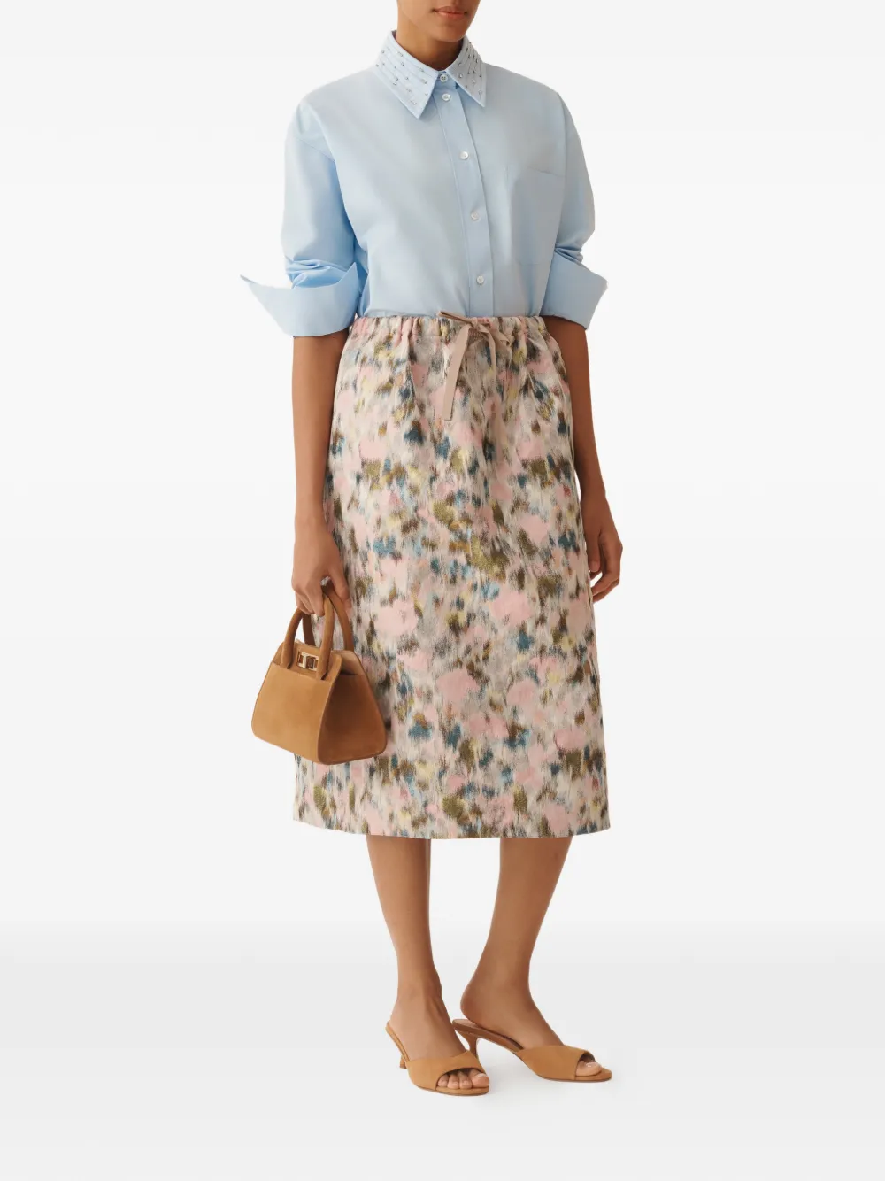 Fabiana Filippi Rok met bloemenprint Roze