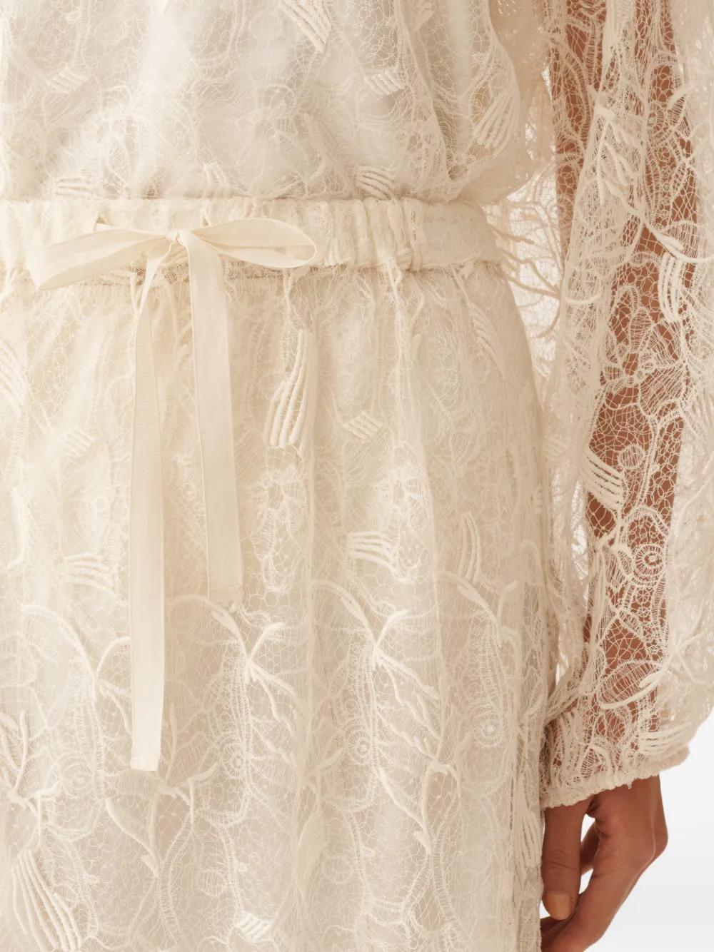 Fabiana Filippi Rok met bloemenkant Beige