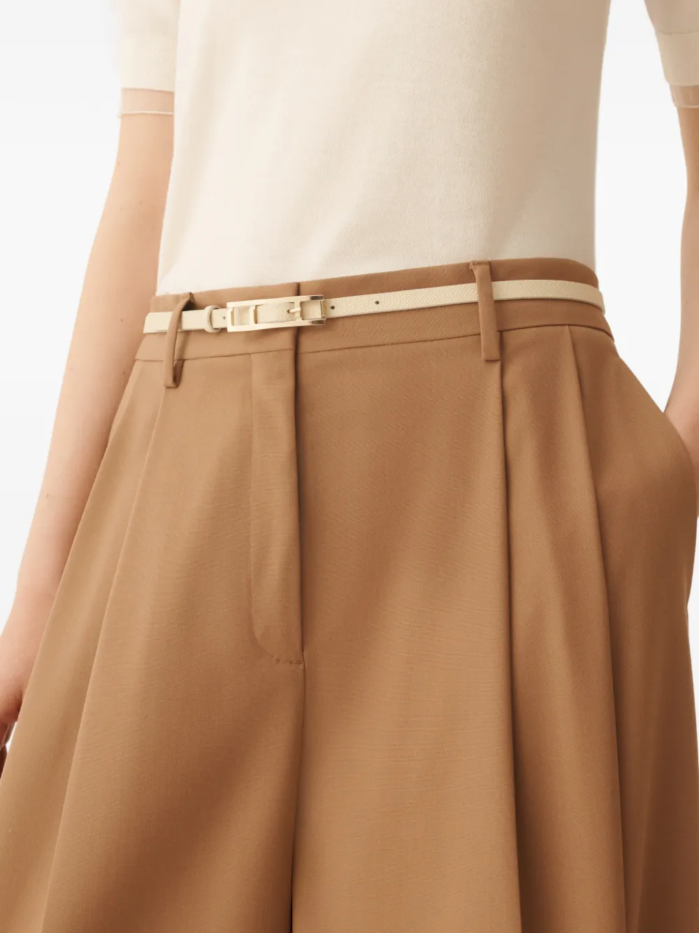 Fabiana Filippi Square Buckle Belt - Neutrals 