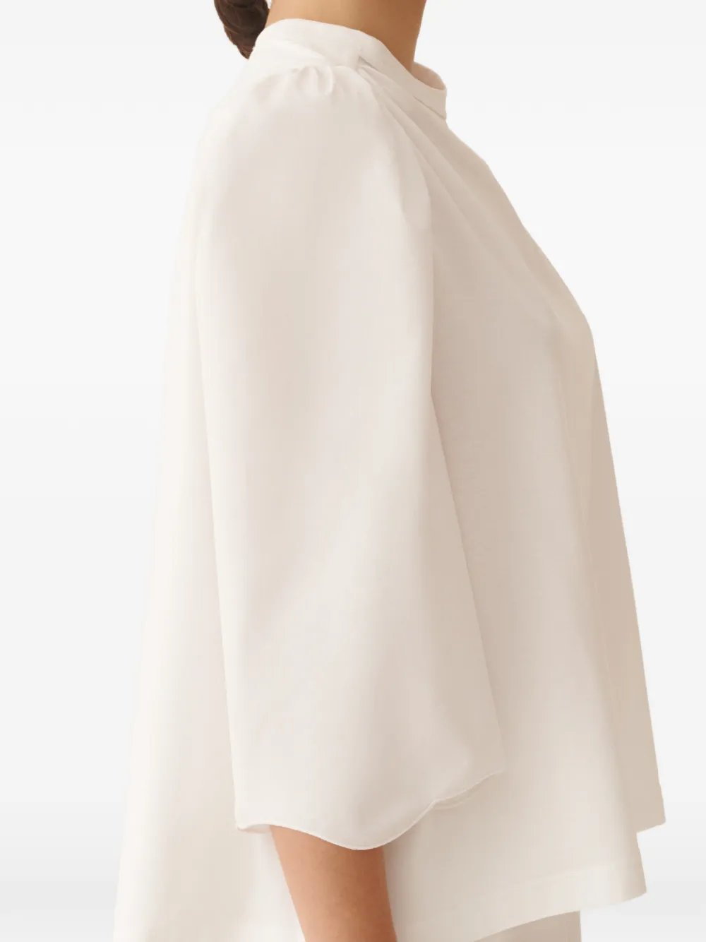 Fabiana Filippi Gesmockte top met ronde hals Wit