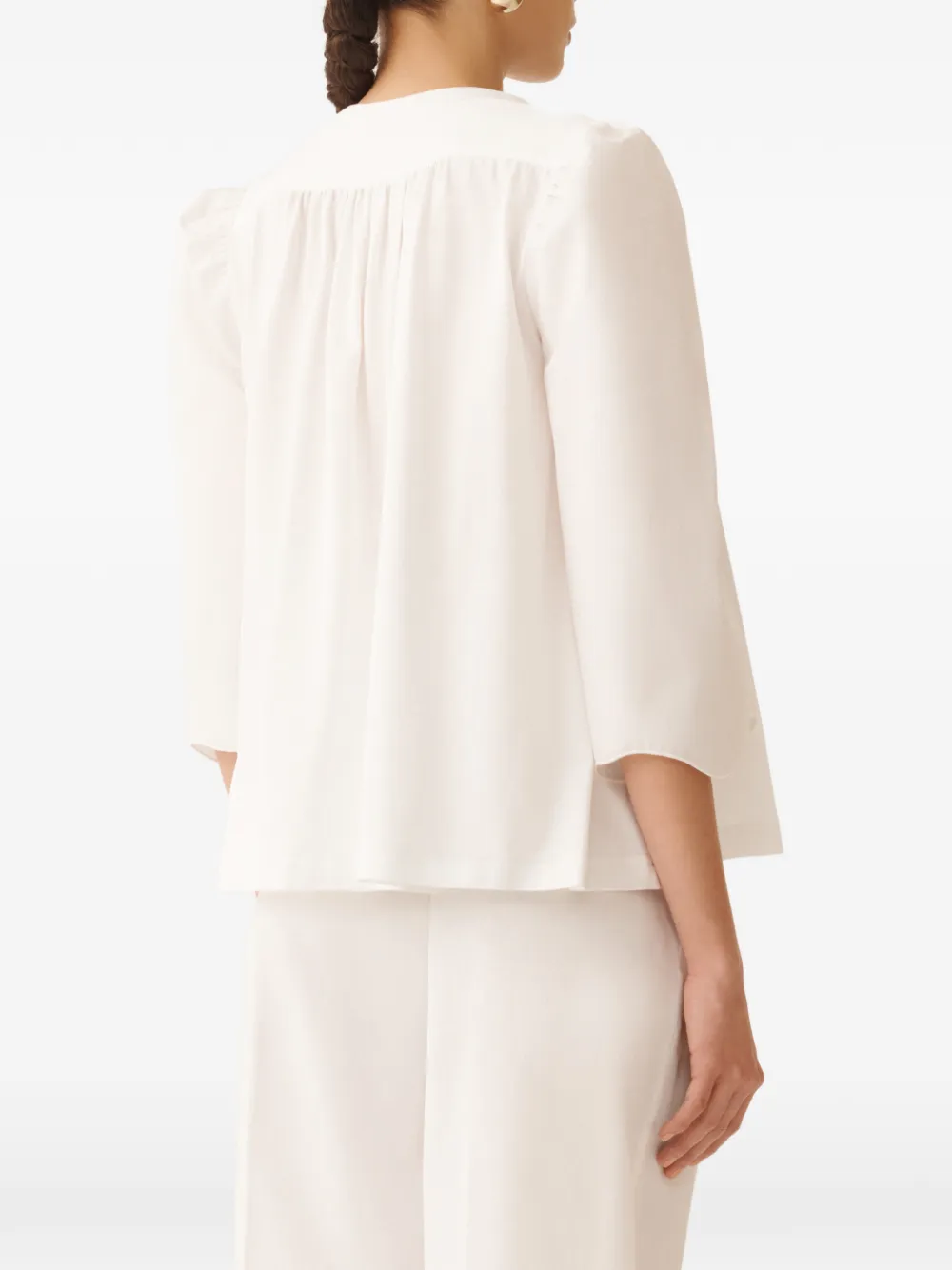 Fabiana Filippi Gesmockte top met ronde hals Wit