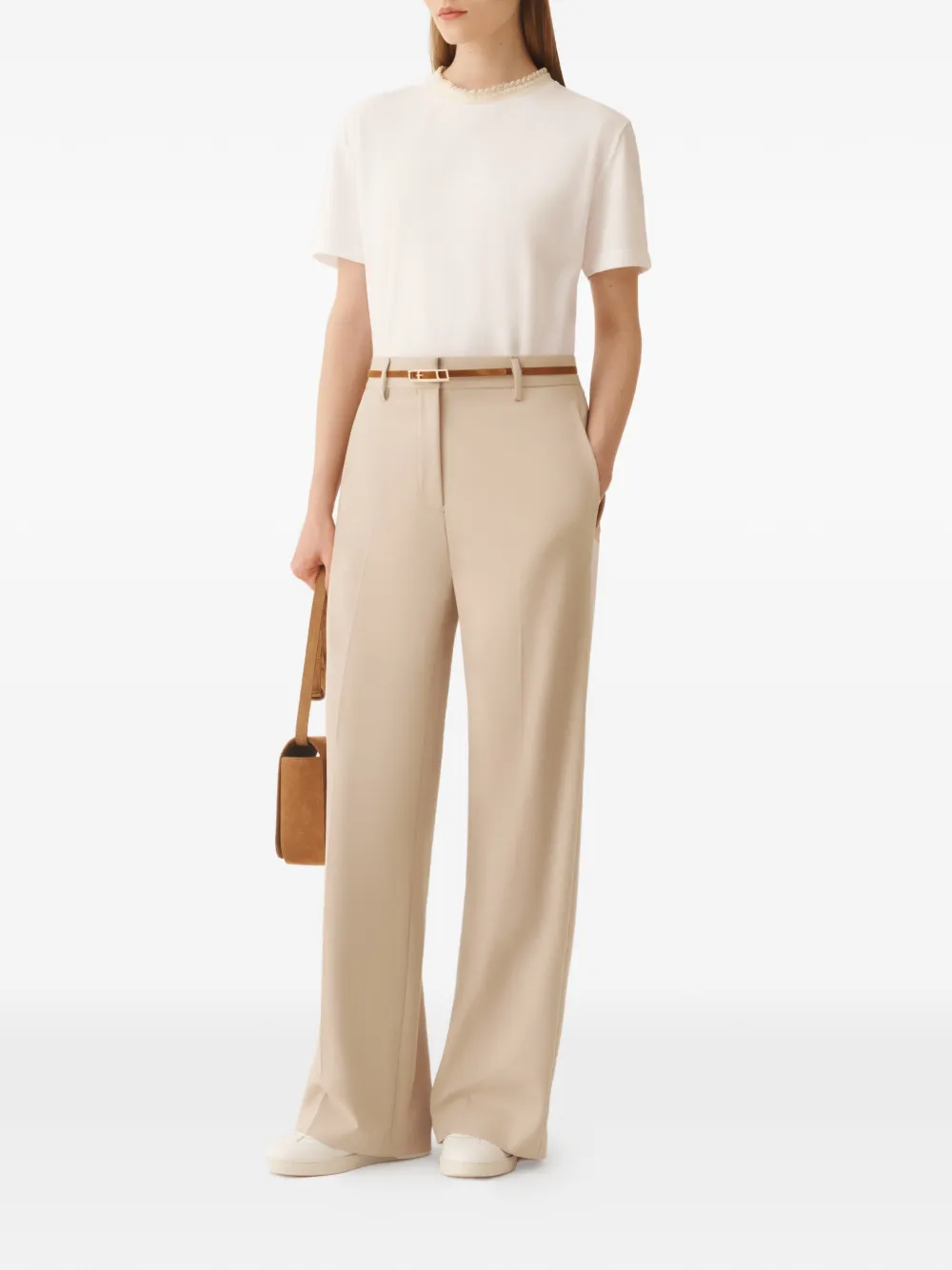 Fabiana Filippi belt-loops trousers - Beige