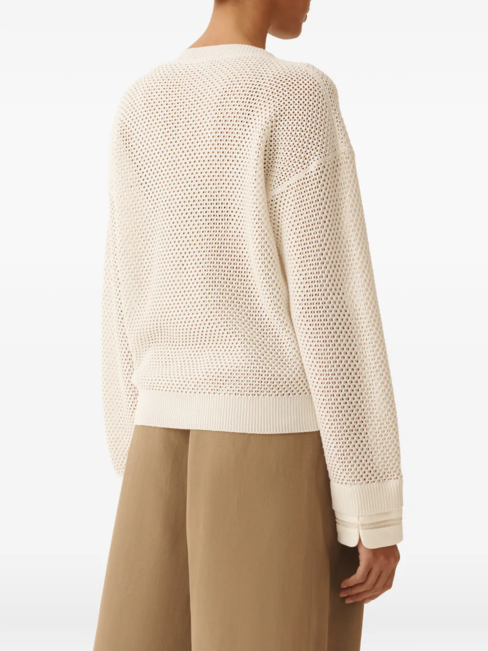 Fabiana Filippi Trui met V-hals en lange mouwen Beige