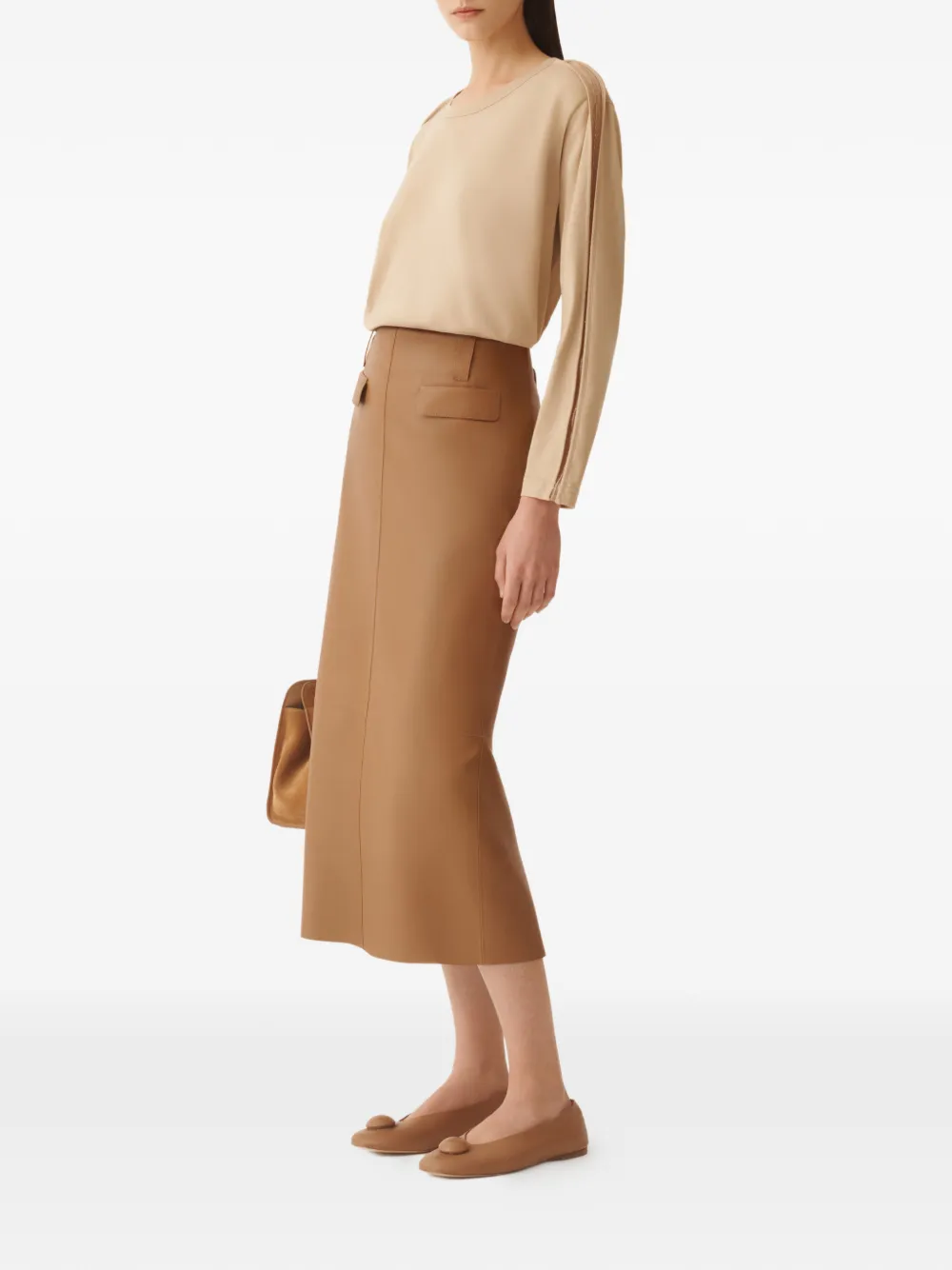 Fabiana Filippi Top met lange mouwen Beige