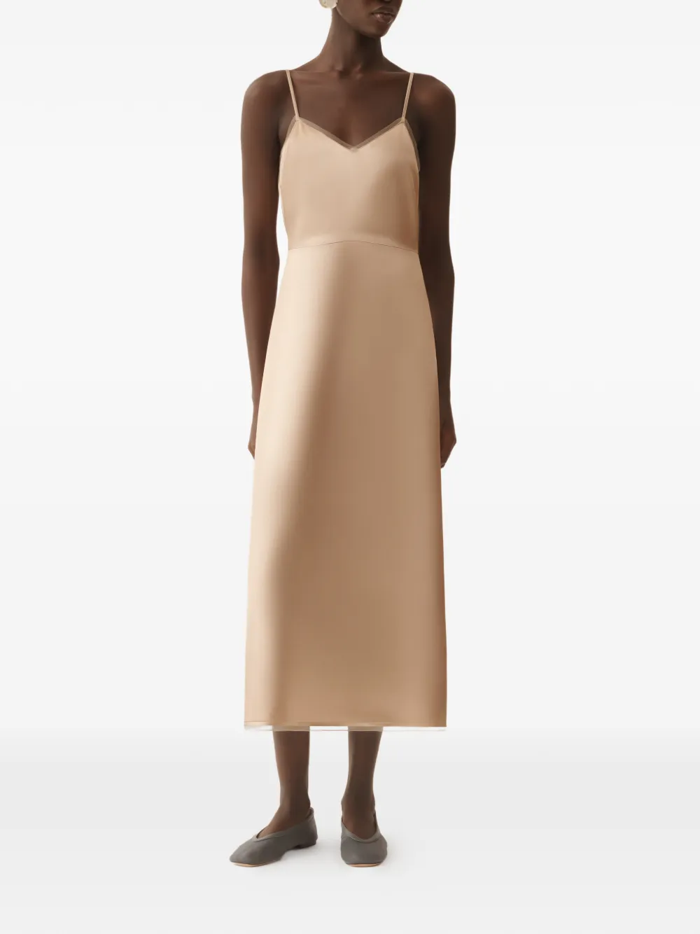Fabiana Filippi Midi-jurk met cape Beige