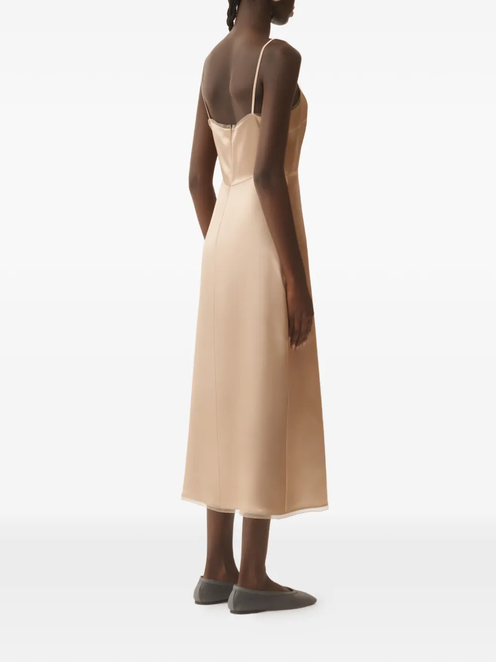 Fabiana Filippi Midi-jurk met cape Beige