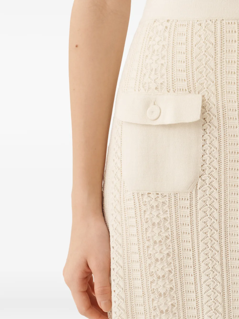 Fabiana Filippi Rok met opgestikte zak Beige