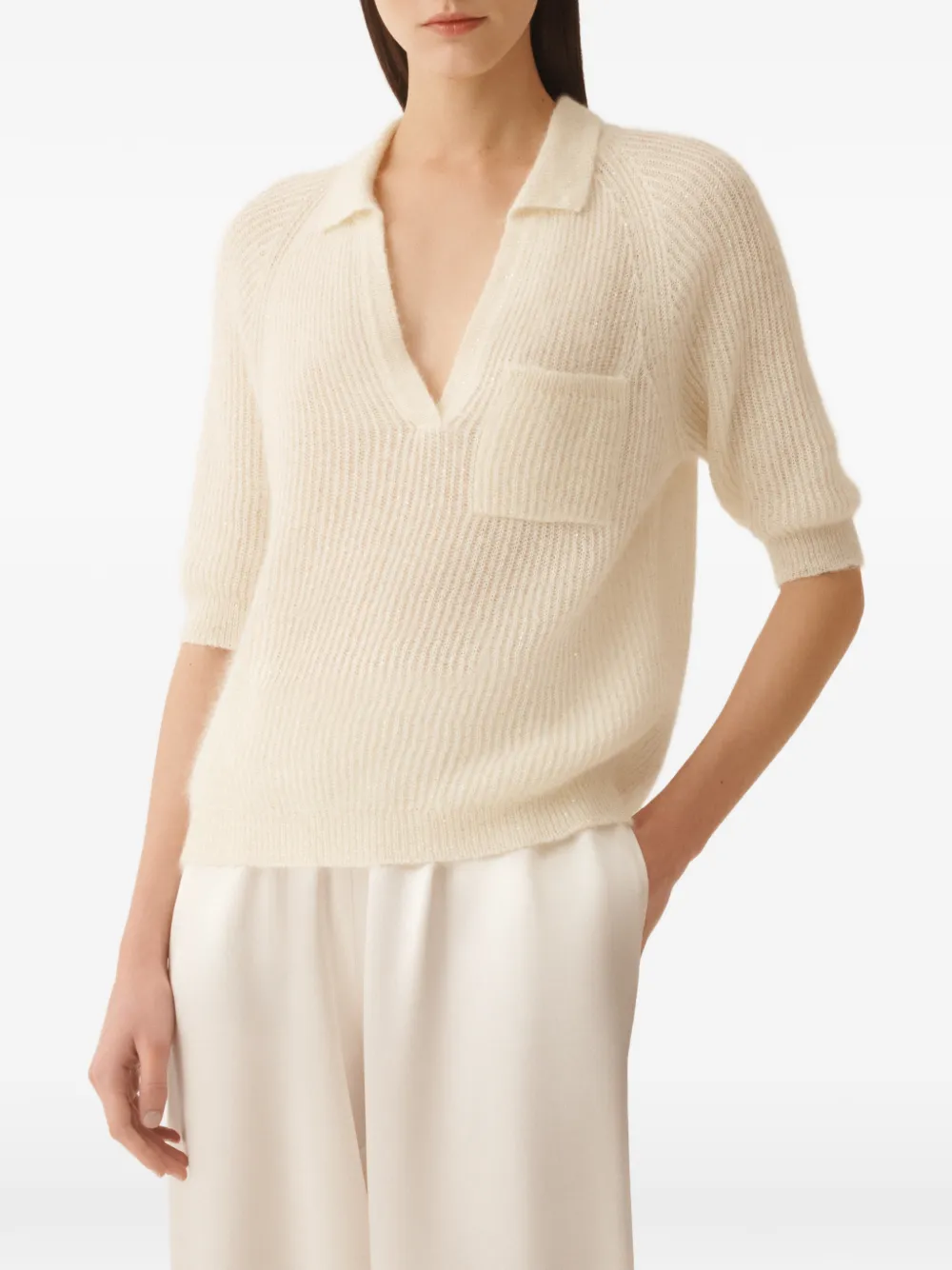 Fabiana Filippi T-shirt met kraag Beige