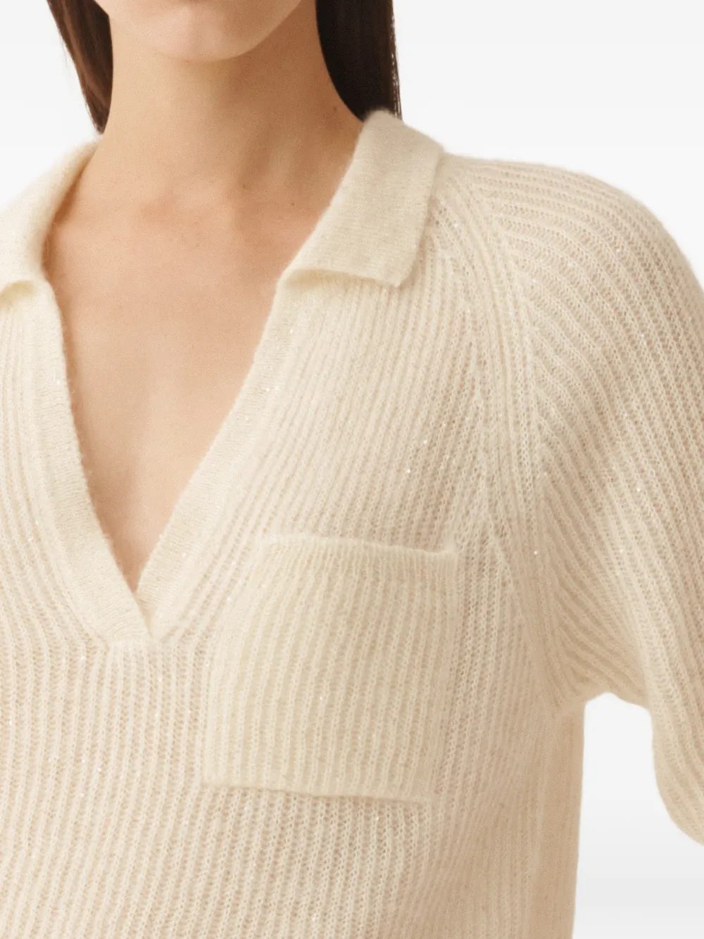 Fabiana Filippi T-shirt met kraag Beige